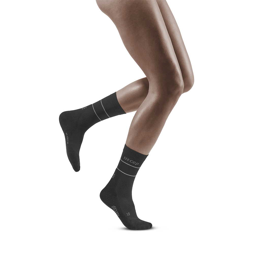 CEP WOMEN'S REFLECTIVE MID CUT COMPRESSION SOCKS