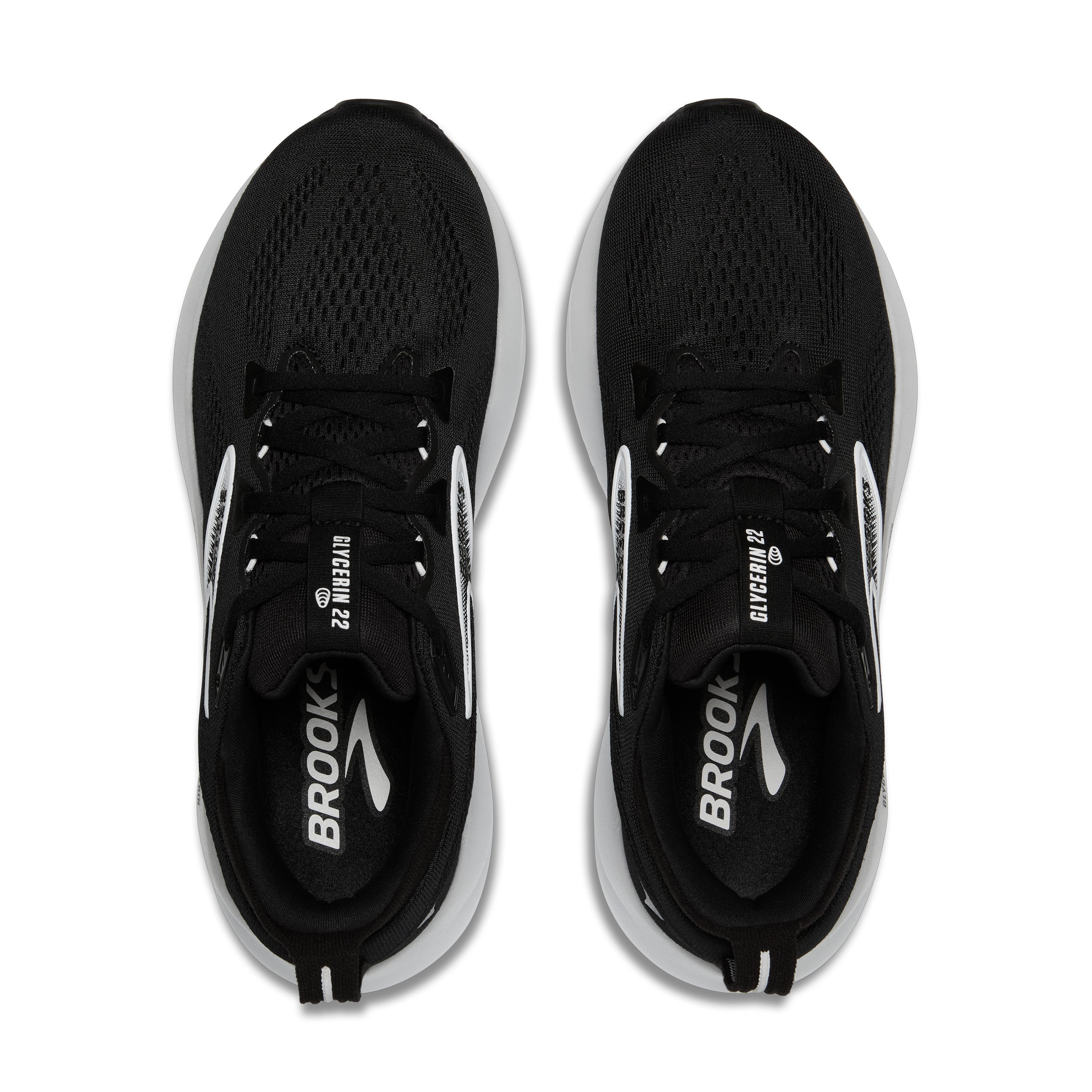 BROOKS WOMEN'S GLYCERIN 22 - WIDE D - BLACK/GREY/WHITE - SIZE 9.5