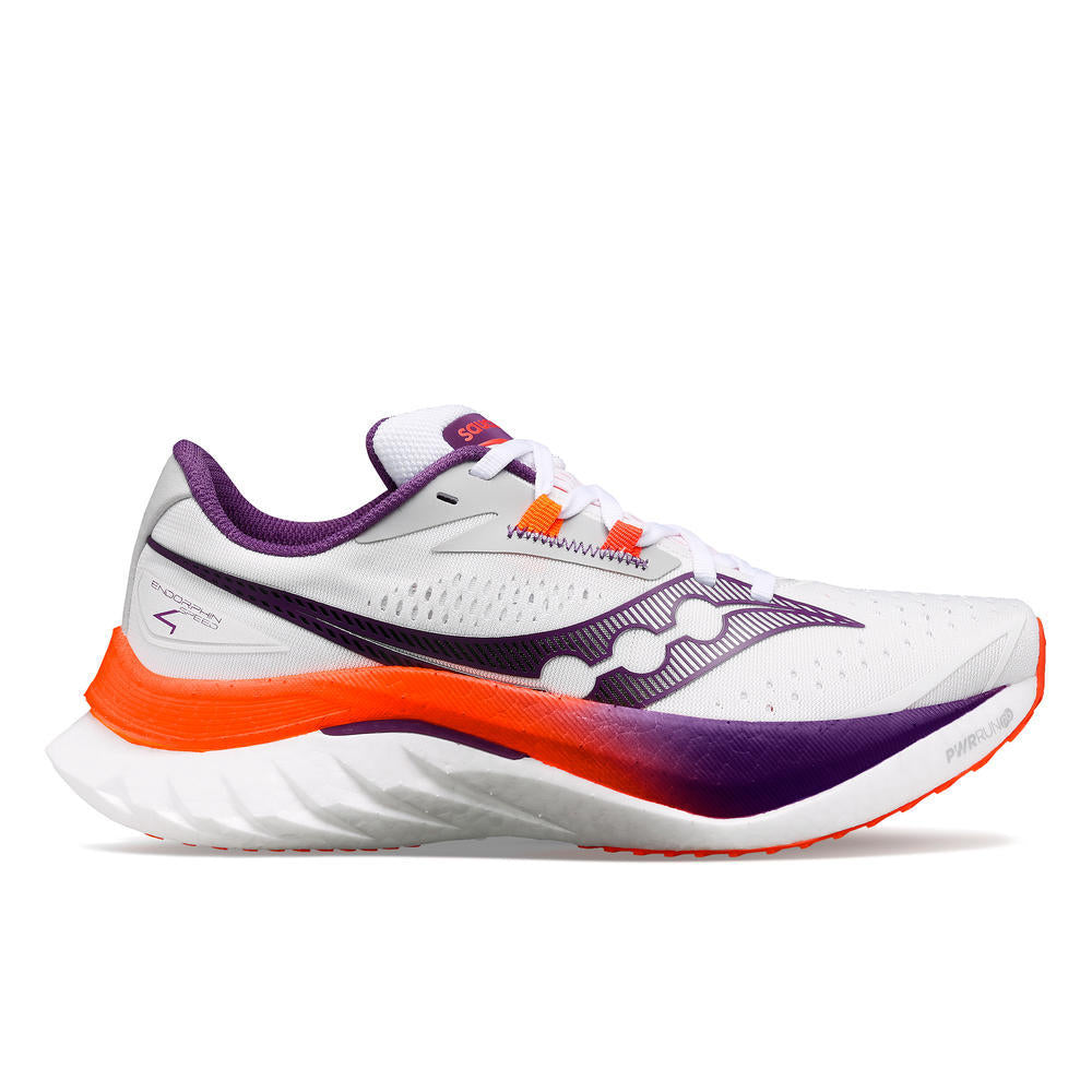 SAUCONY WOMEN'S ENDORPHIN SPEED 4 - B - 129 WHITE/VIOLET 5.0