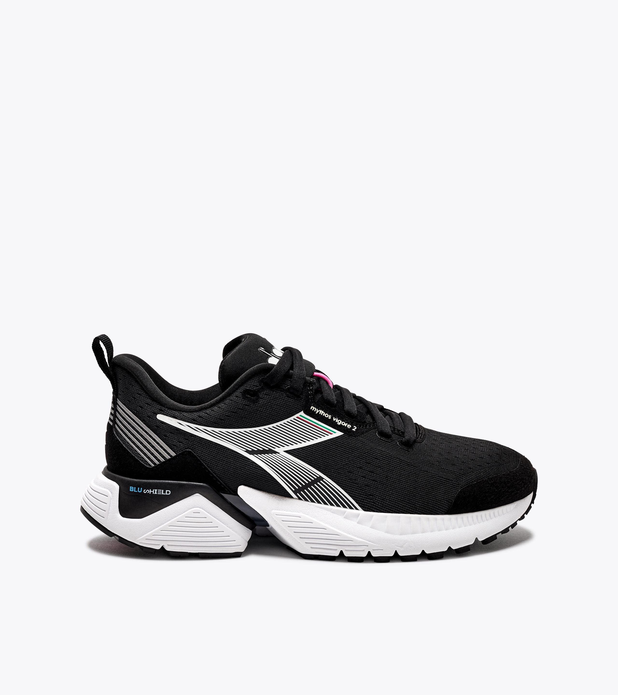 DIADORA WOMEN'S MYTHOS BLUSHIELD VIGORE 2 - B - BLACK/WHITE/PINK FLUO 6.0