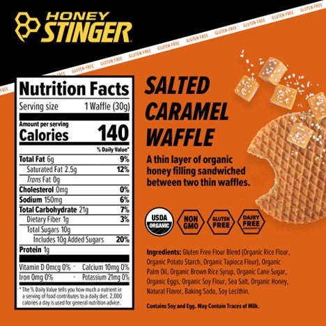 honey stinger gluten free waffle SALTED CARAMEL