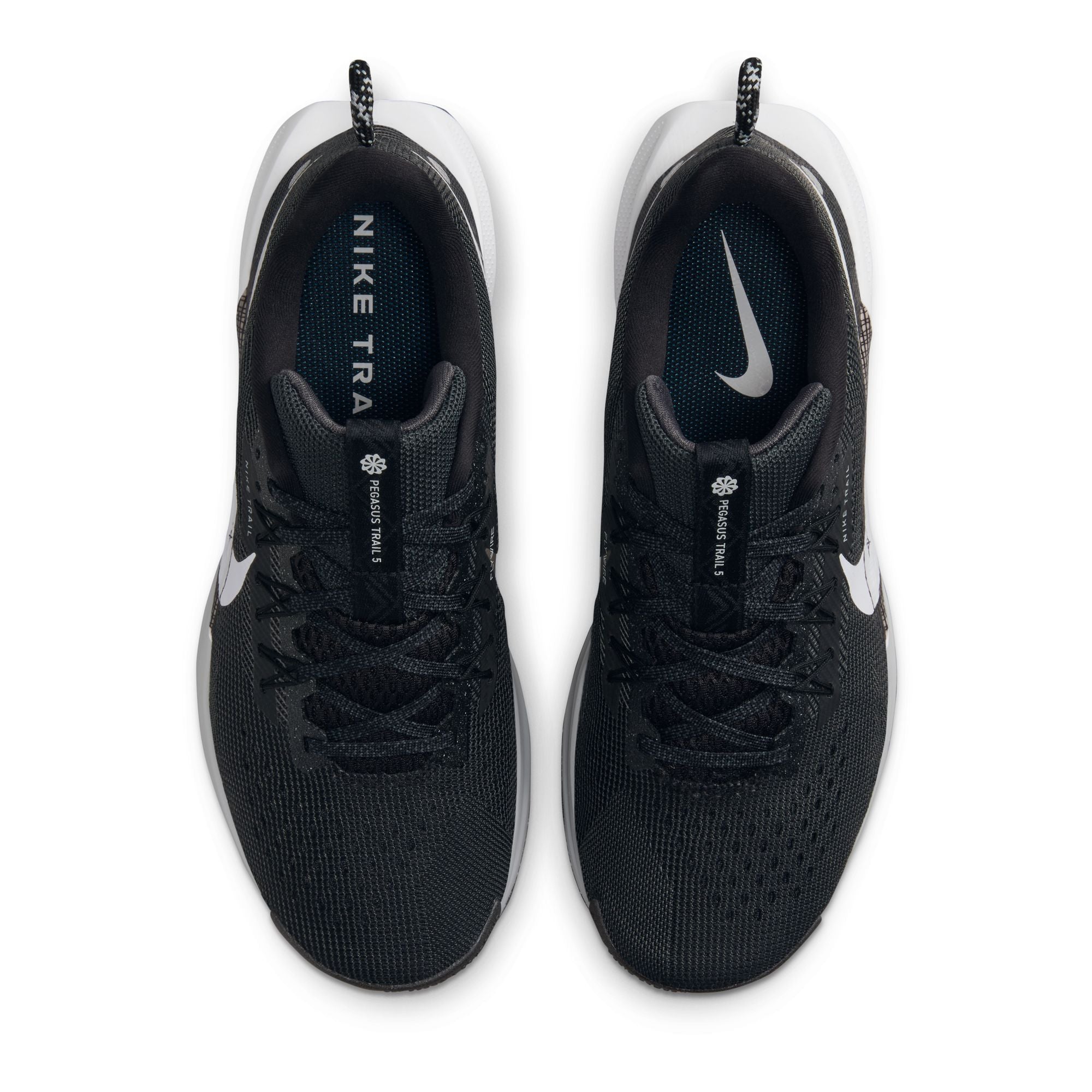 NIKE WOMEN'S PEGASUS TRAIL 5 - B - 001 BLACK/WHITE-ANTHRACITE-WOLF GREY 