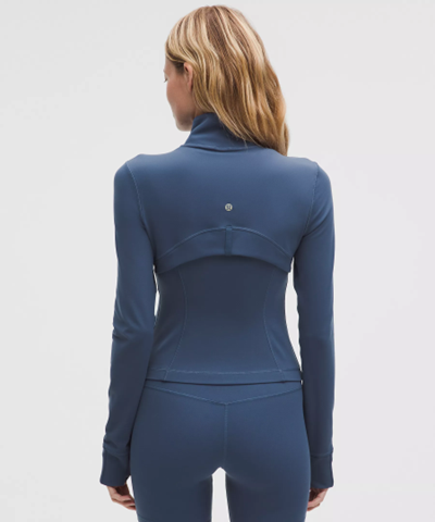 LULULEMON WOMEN'S DEFINE CROPPED JACKET NULU - BLUE TWILL/GOLD