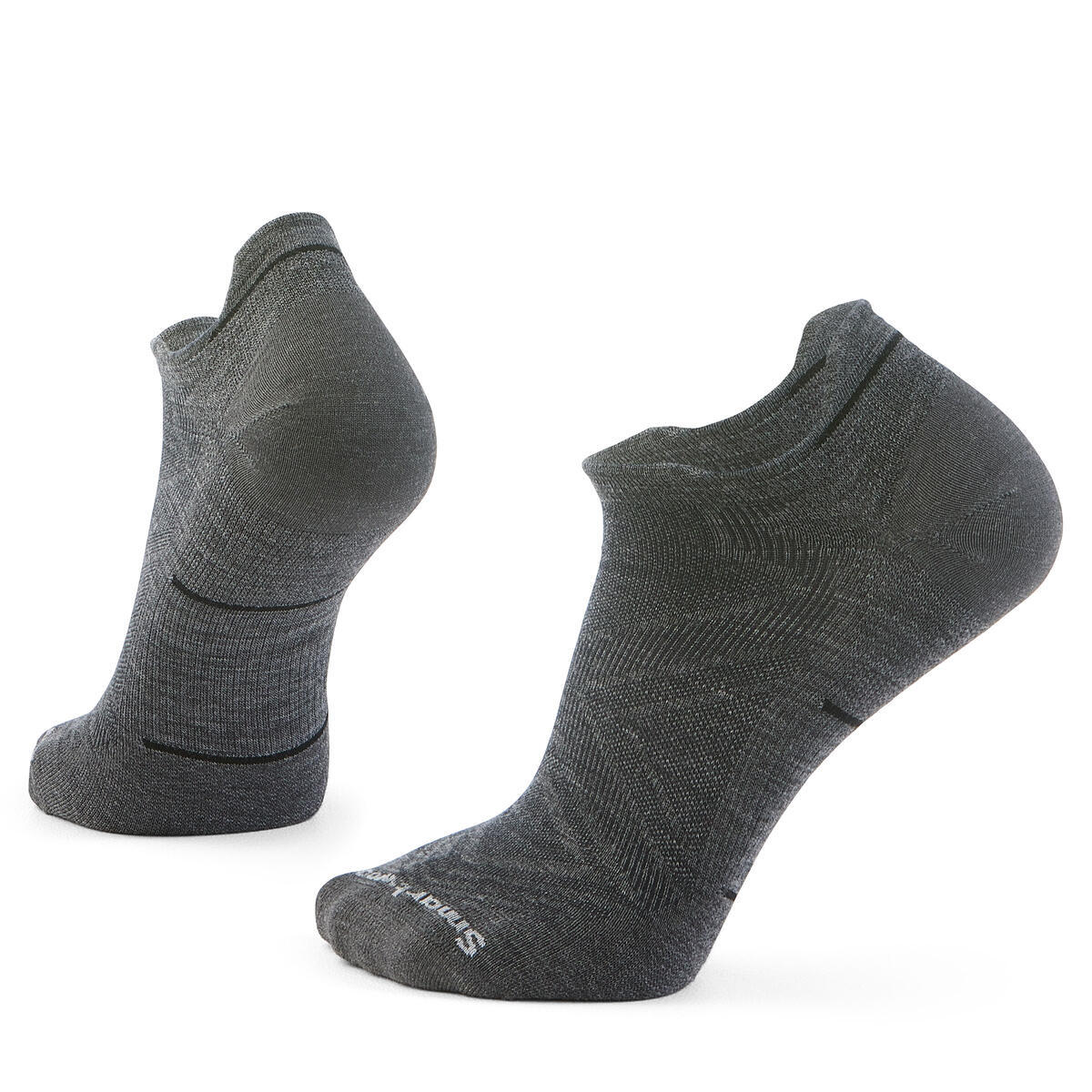 SMARTWOOL RUN ZERO CUSHION LOW ANKLE SOCK 052 MEDIUM GRAY