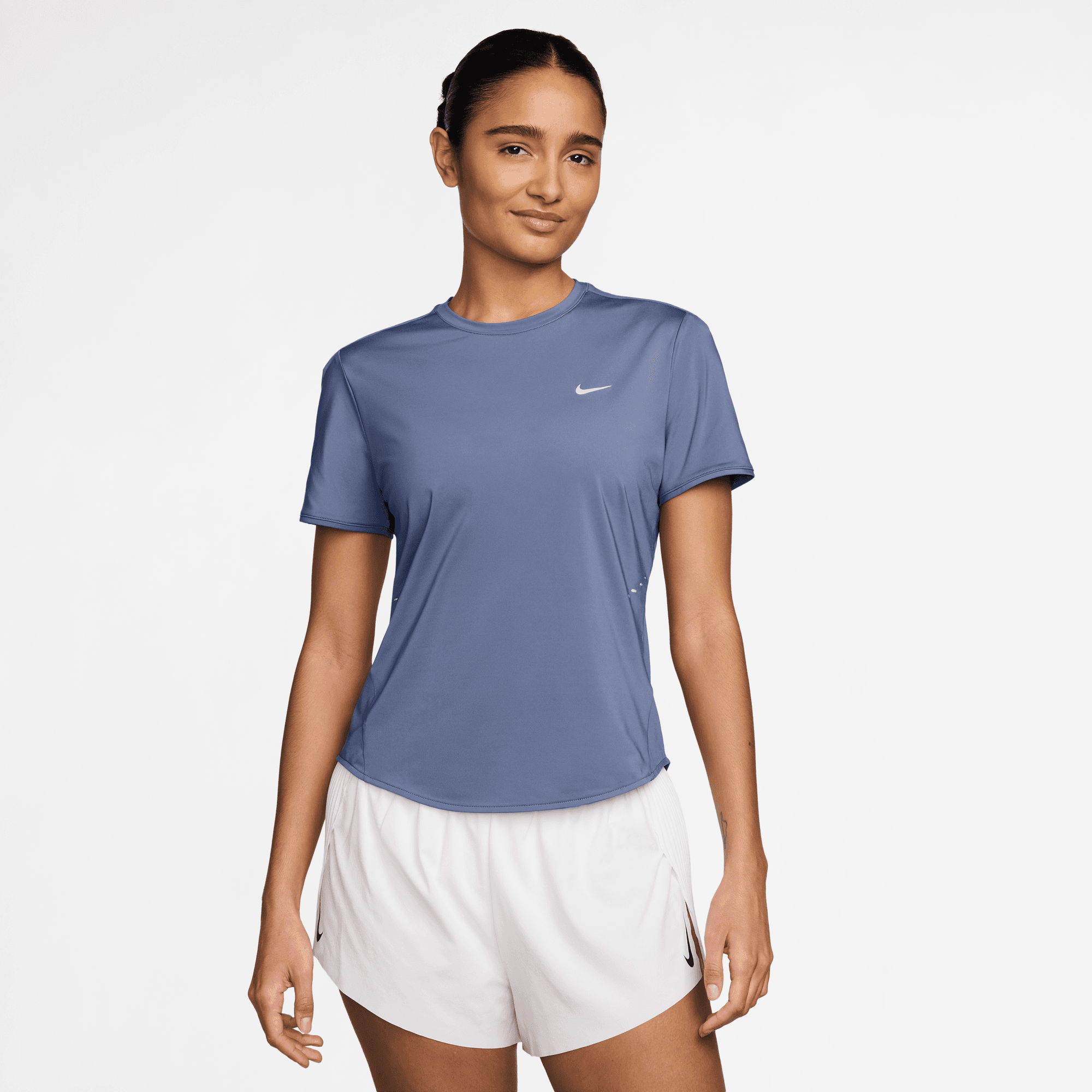 NIKE WOMEN'S SWIFT DRI-FIT SHORT SLEEVE - WORLD INDIGO S