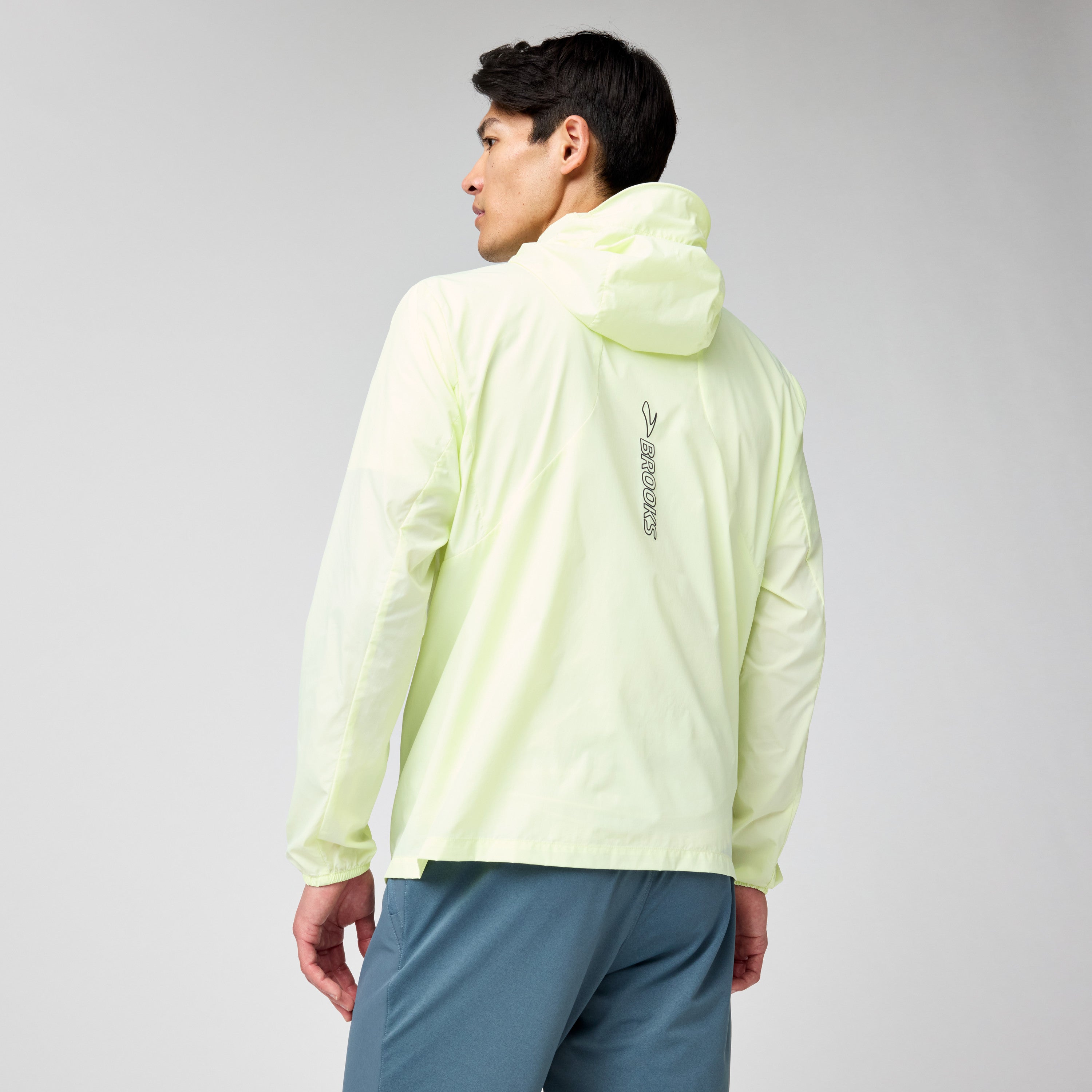 BROOKS MEN'S CANOPY PACKABLE JACKET - LUMINARY/BLACK