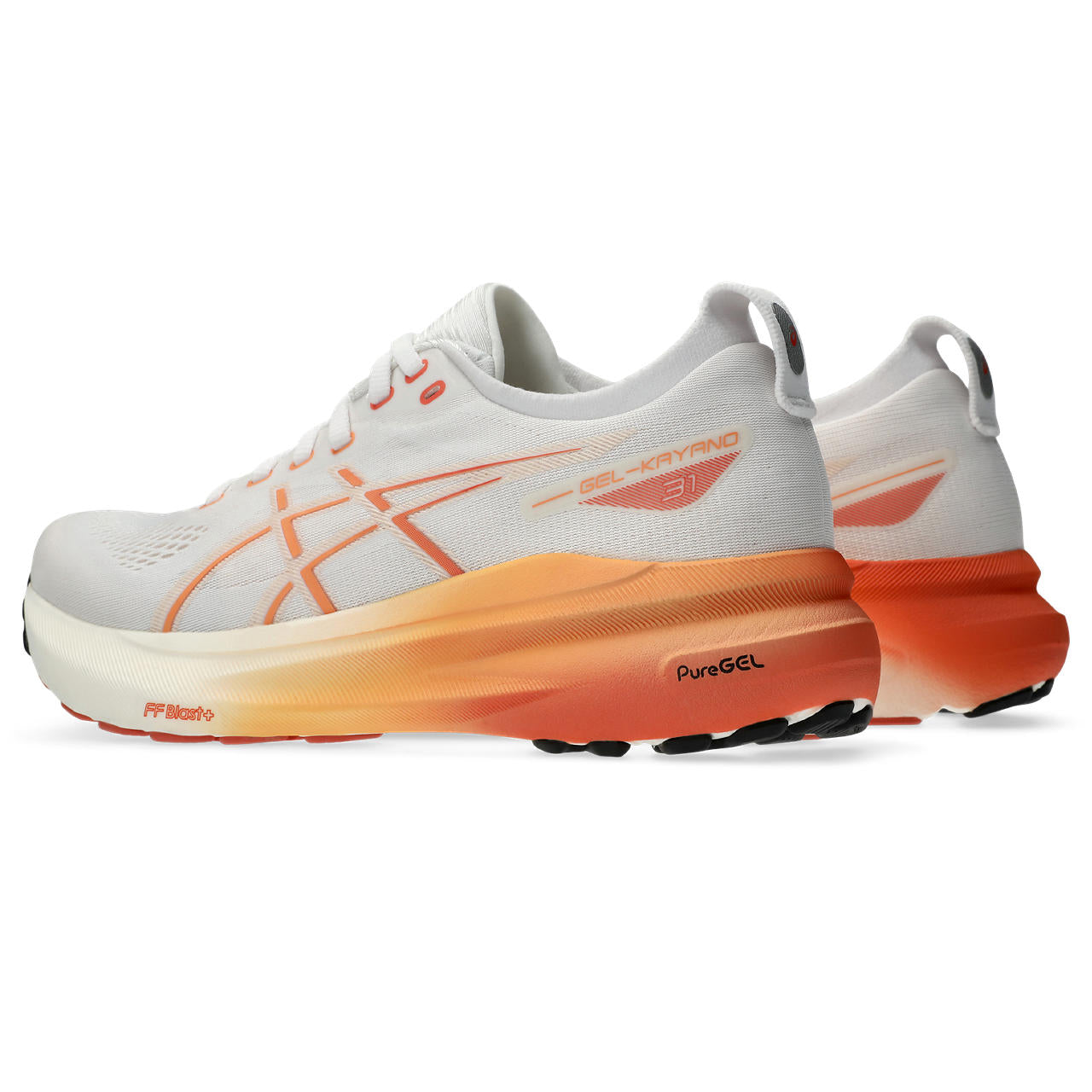 ASICS WOMEN'S KAYANO 31 - B - 100 WHITE/FADED ORANGE 