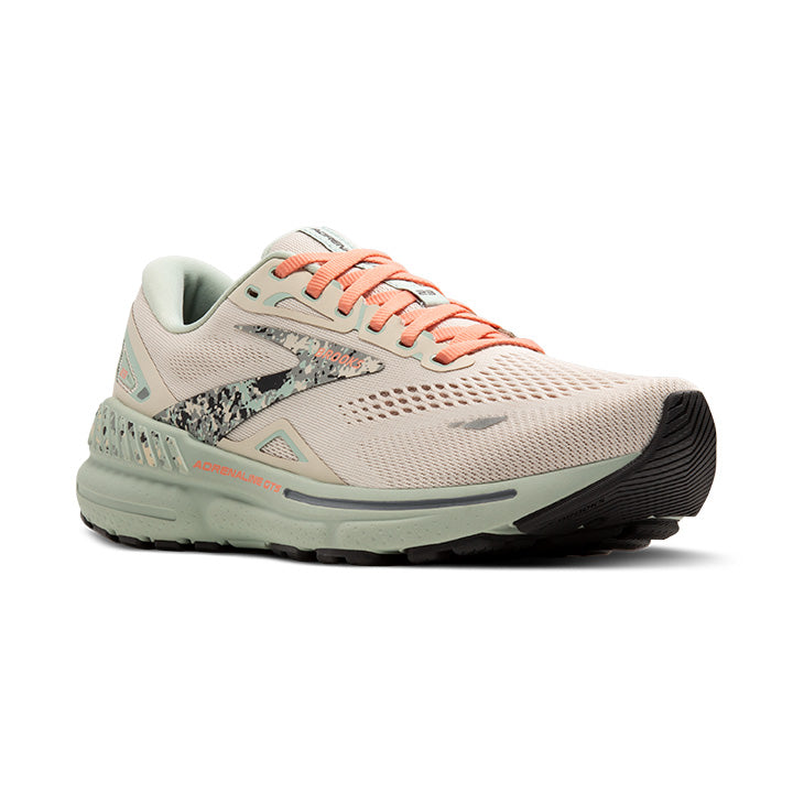 BROOKS WOMEN'S ADRENALINE 23 - B - 180 WHITECAP/SURF/FLOWER 