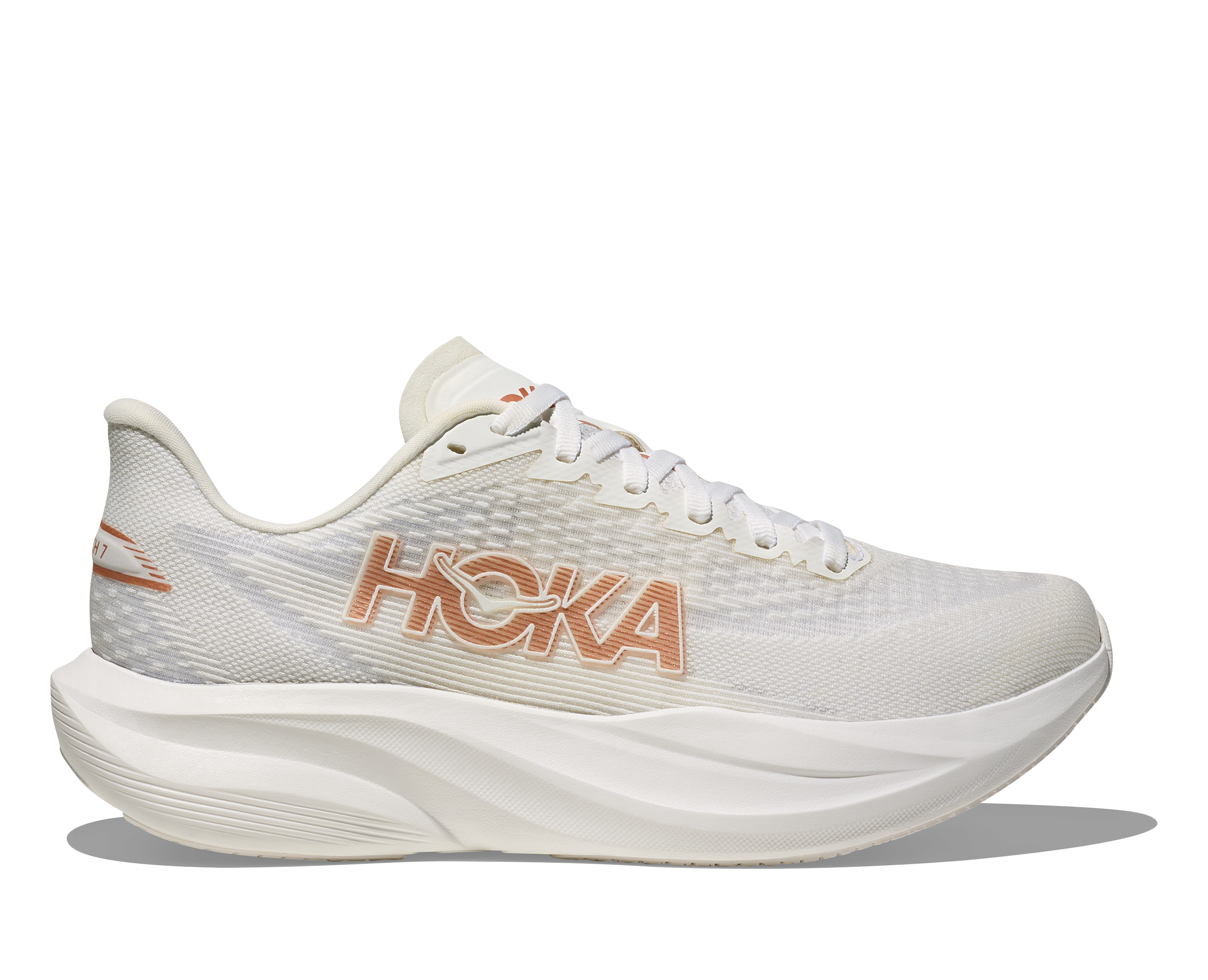 HOKA WOMEN'S MACH 7 - B - FROST/ROSE GOLD 5.0