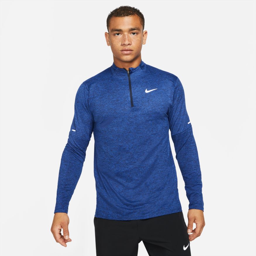 NIKE MEN'S ELEMENT 1/2 ZIP - 451 OBSIDIAN/GAME ROYAL S