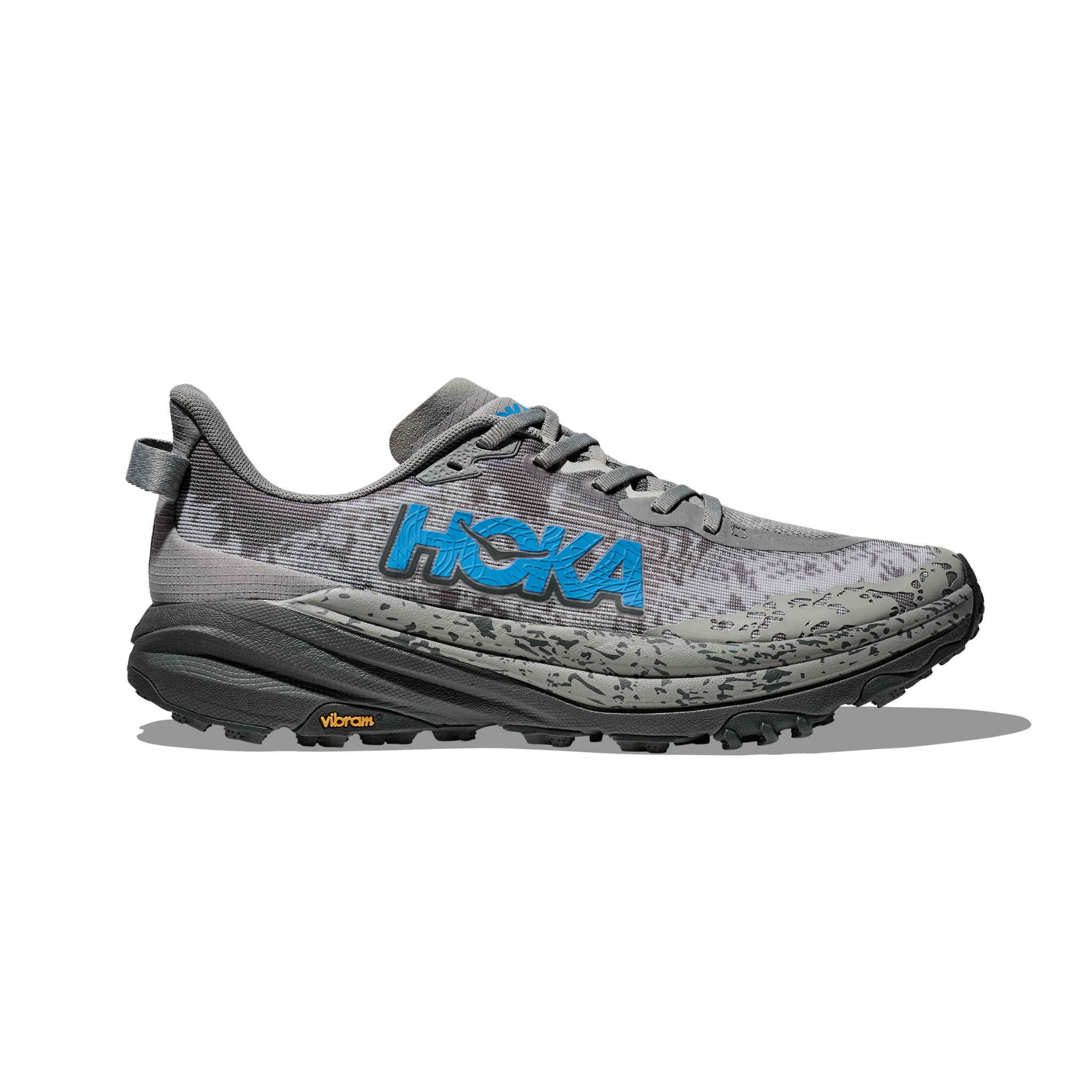 HOKA MEN'S SPEEDGOAT 6 - D - GALACTIC GREY/HOKA BLUE - SIZE 10.0