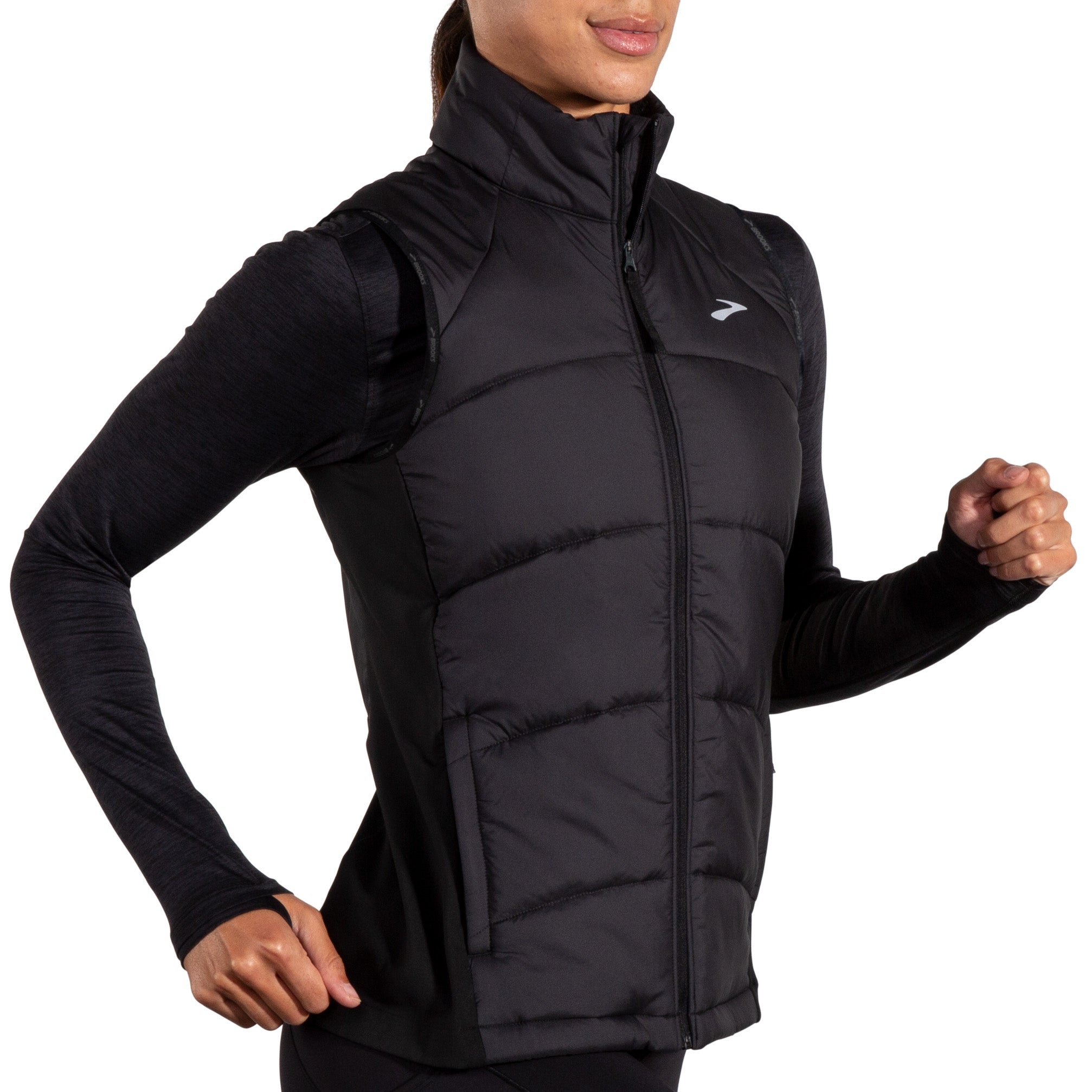 BROOKS WOMEN'S SHIELD HYBRID VEST 3.0 - 001 BLACK 