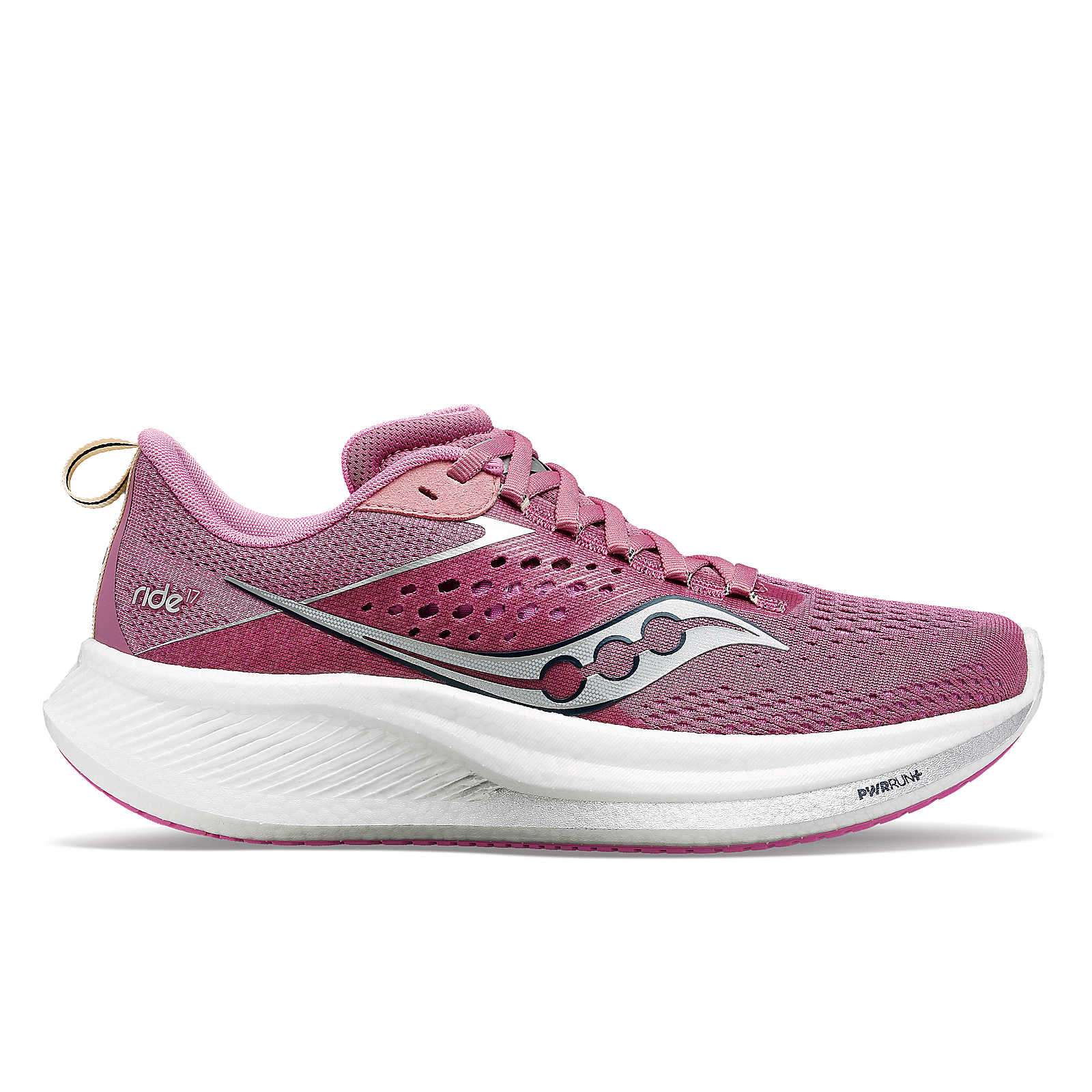 SAUCONY WOMEN'S RIDE 17 - B - 106 ORCHID/SILVER 5.0