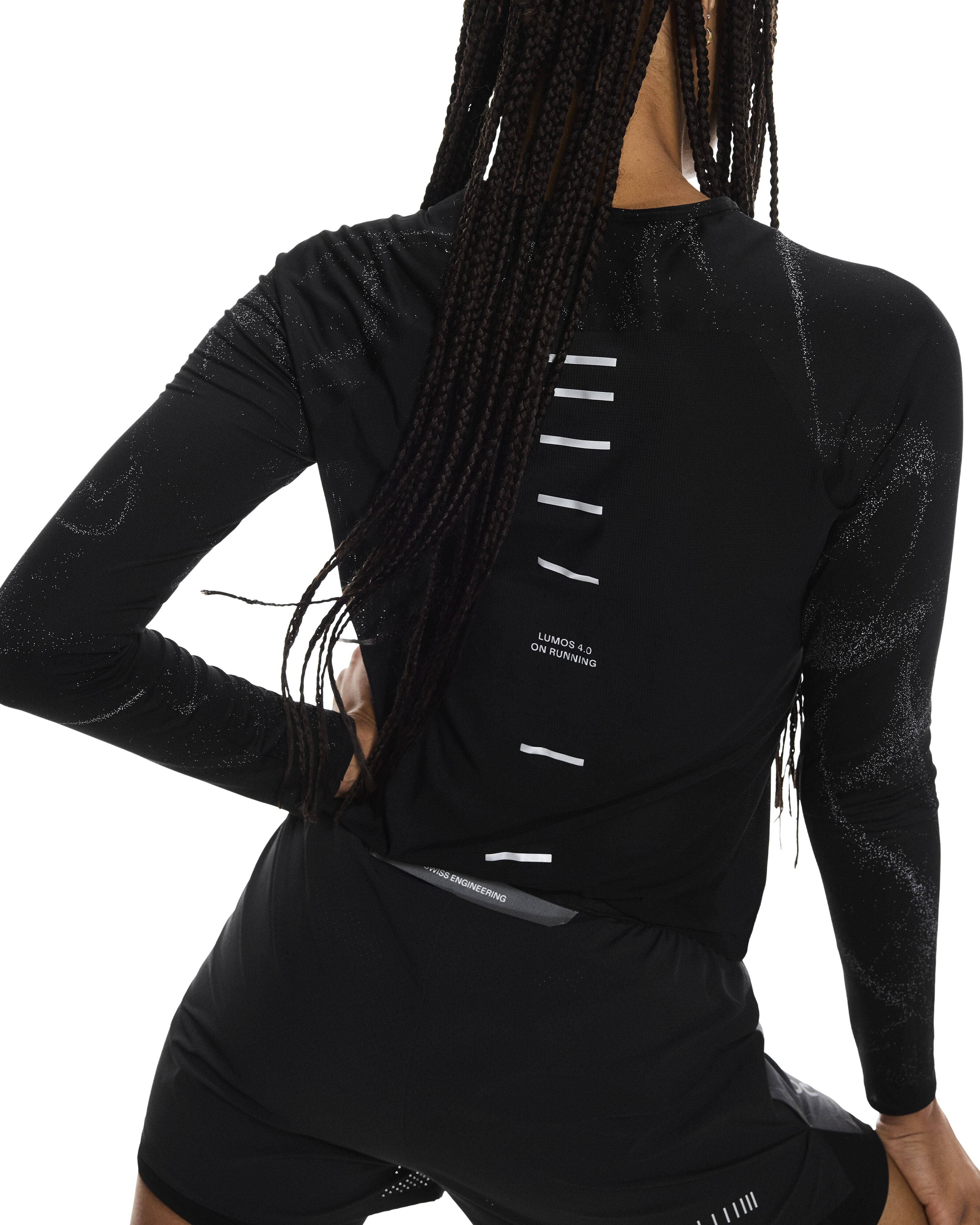 ON RUNNING WOMEN'S PERFORMANCE LONG-T LUMOS - BLACK