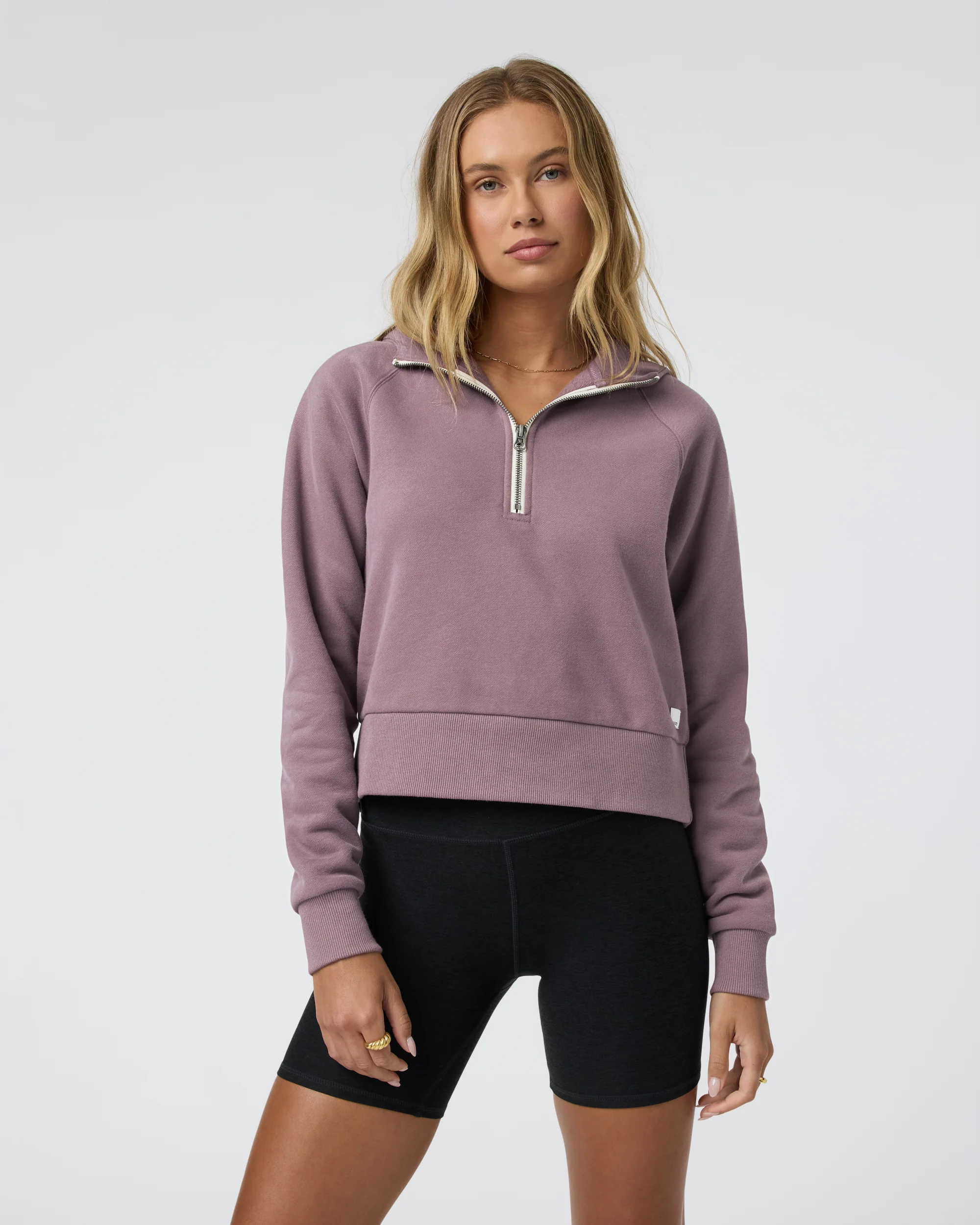 VUORI WOMEN'S RESTORE HALF ZIP HOODIE - EBR ELDERBERRY XS