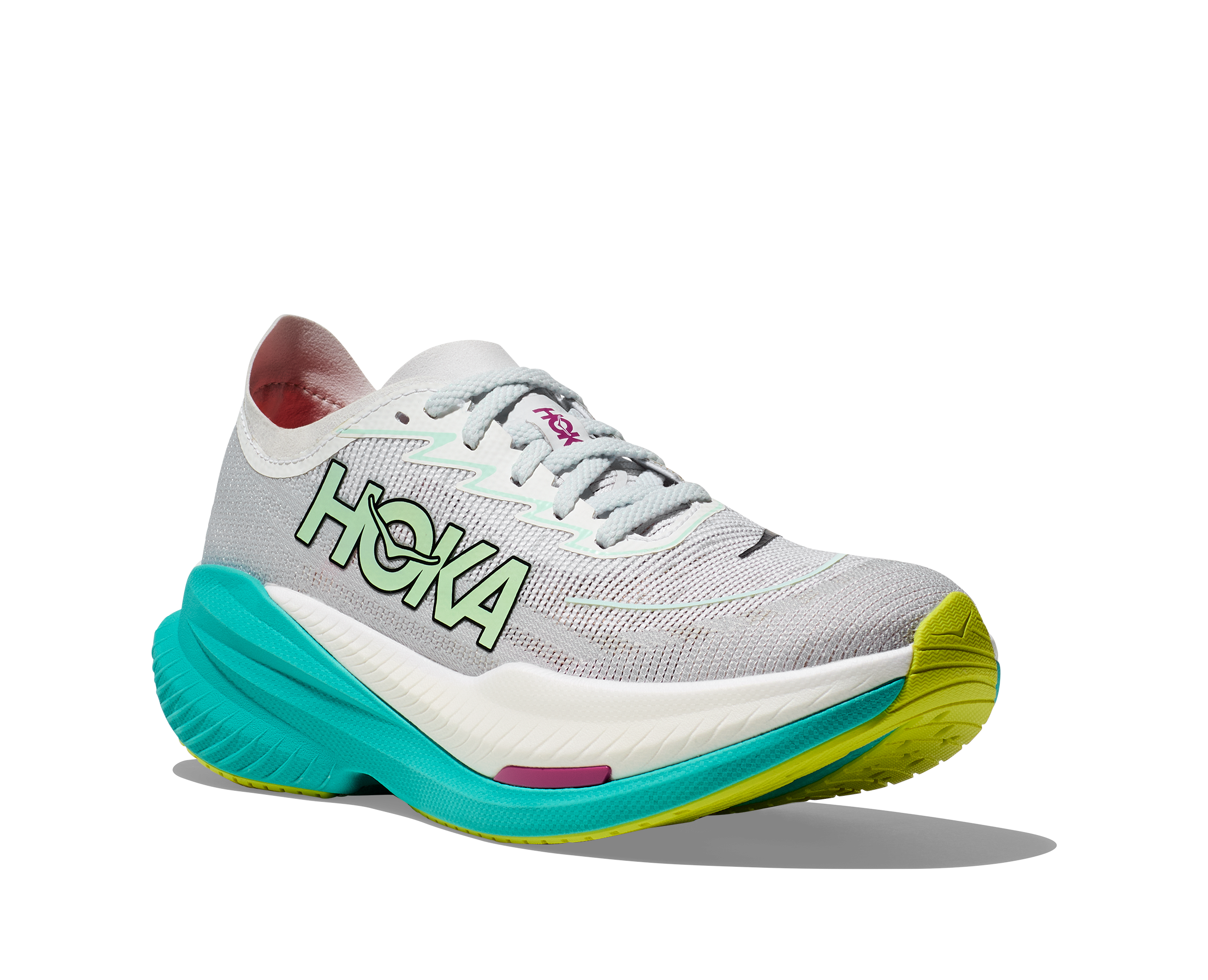 HOKA WOMEN'S MACH X 2 - B - FCQ FROST/ELECTRIC AQUA 