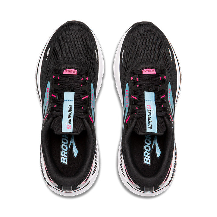 BROOKS WOMEN'S ADRENALINE 23 GTX - B - 082 BLACK/KNOCKOUT PINK/AQUA 