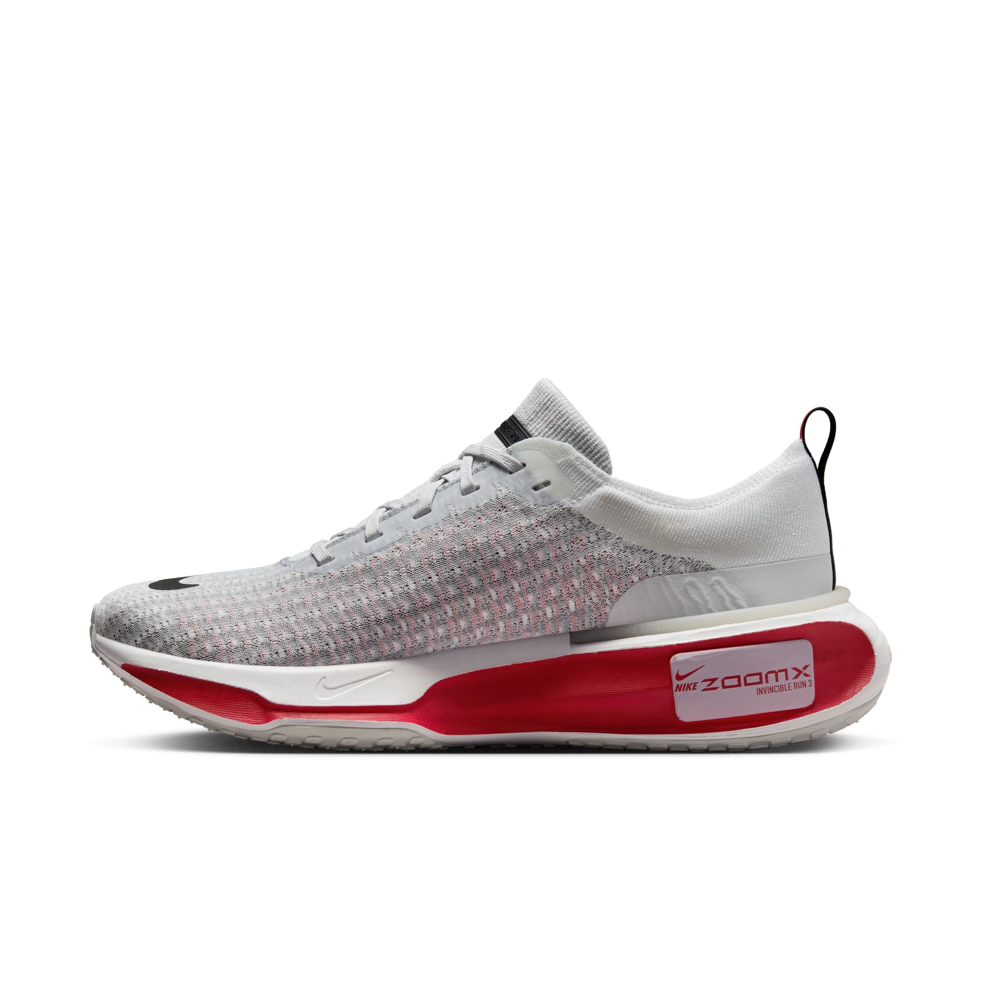 NIKE MEN'S INVINCIBLE RUN 3 - D - 102 WHITE/BLACK-FIRE RED 