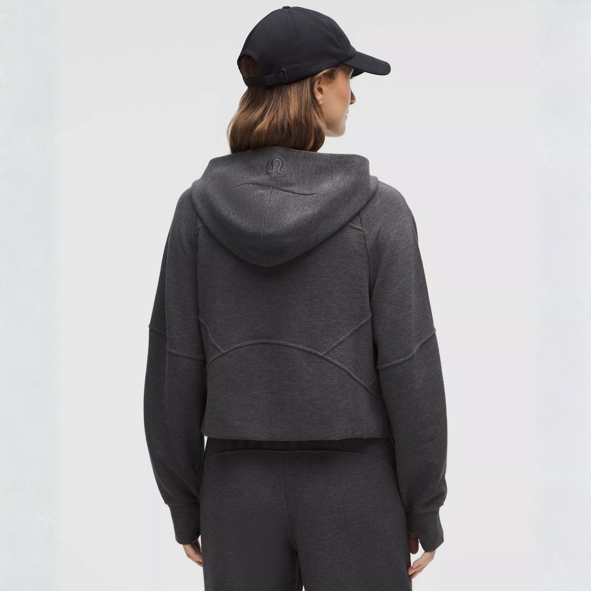 LULULEMON WOMEN'S SCUBA OVERSIZED FULL ZIP HOODIE *WAFFLE - HEATHERED GRAPHITE GREY