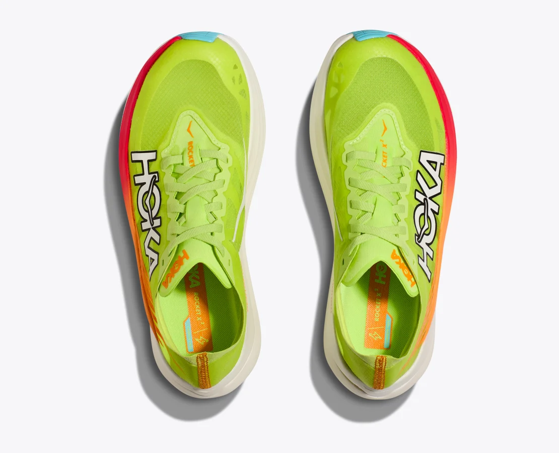 HOKA ROCKET X 2 - D - LETTUCE/SOLAR FLARE - SIZE 8.0/9.0 