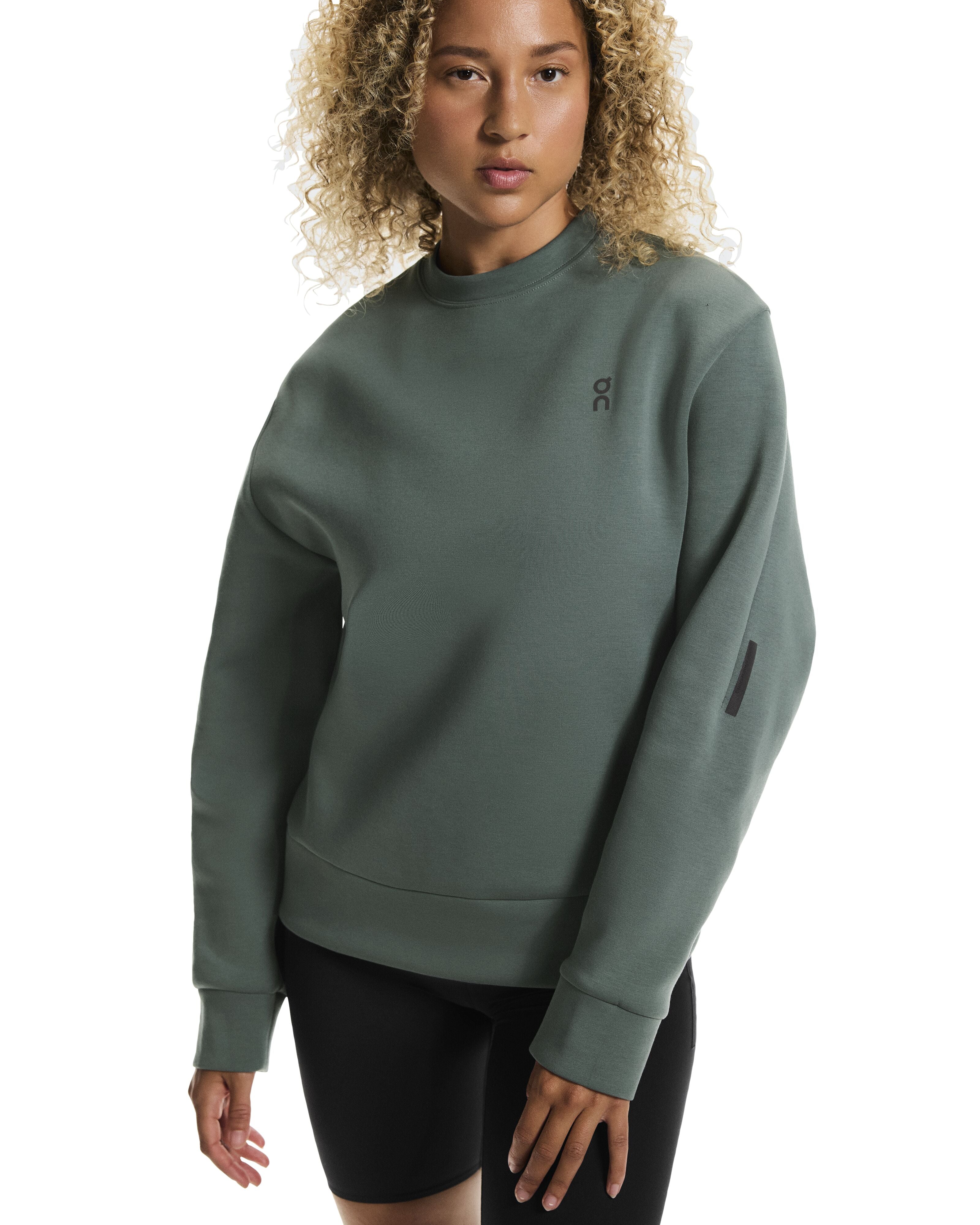 ON RUNNING WOMEN'S FOCUS TECH CREW - OLIVE