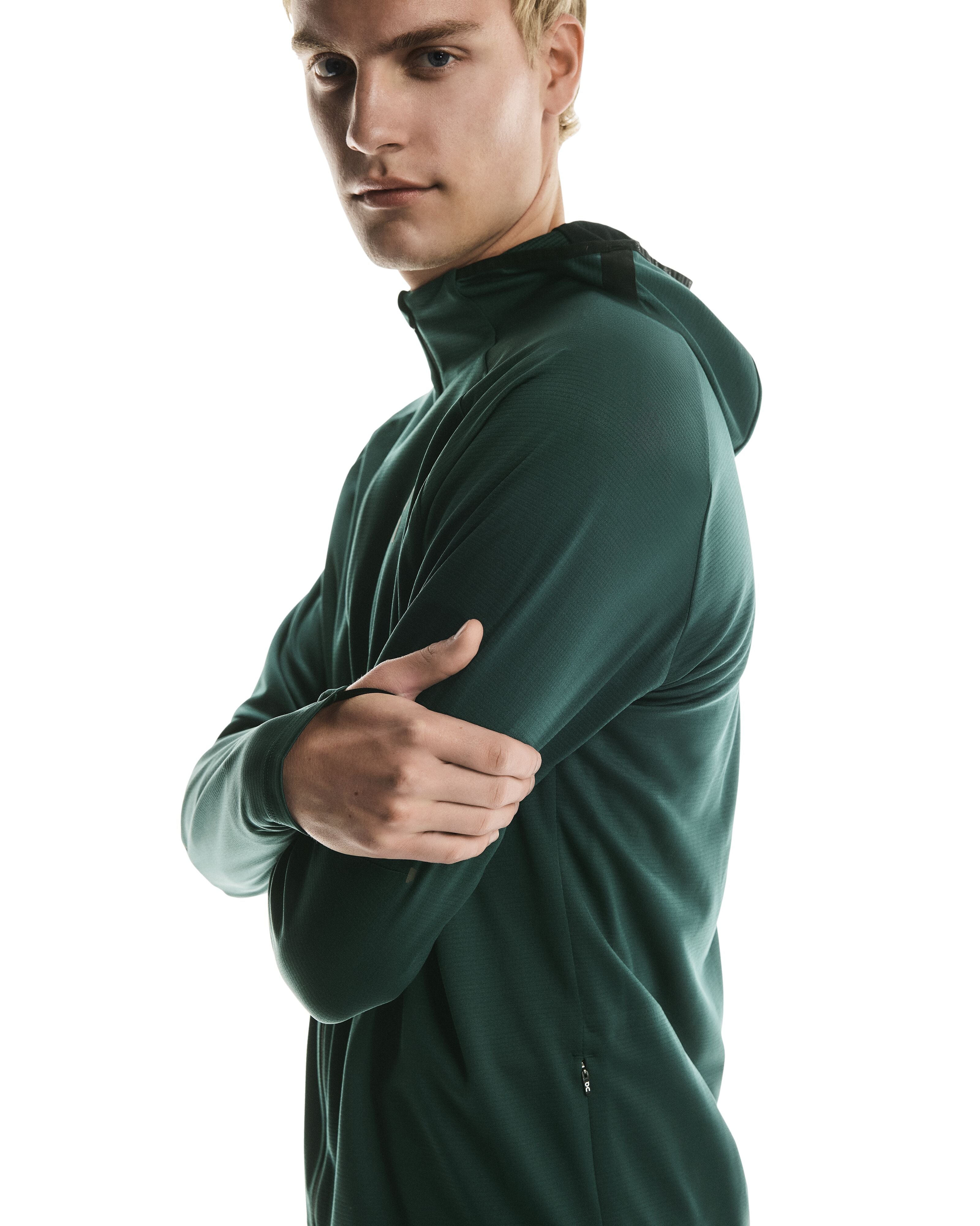 MEN'S CLIMATE ZIP HOODIE - SPIRULINA | Performance Running Outfitters