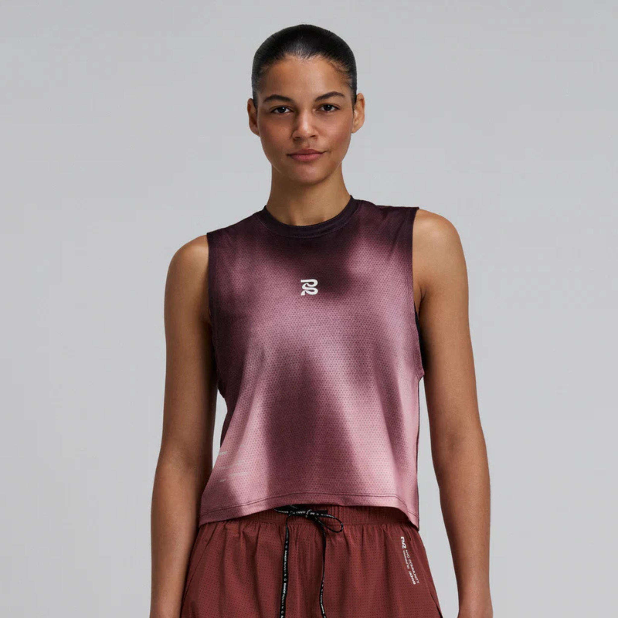 BANDIT WOMEN'S MICROMESH MUSCLE TANK - CACAO WAVE PRINT XS