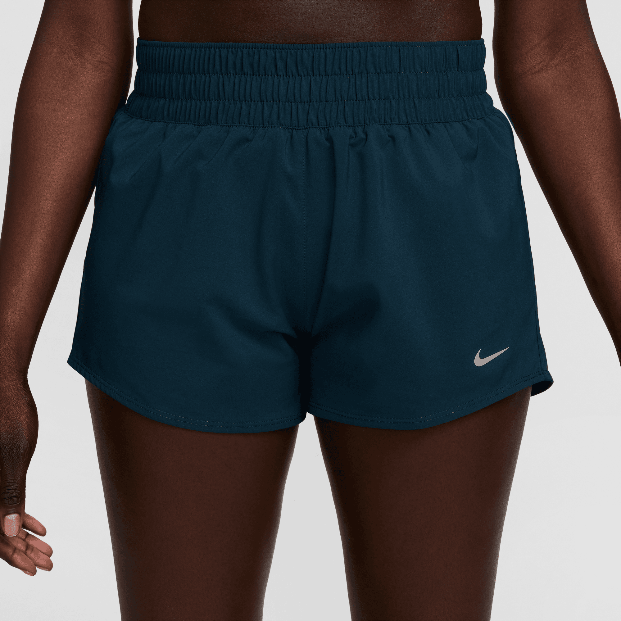 NIKE WOMEN'S DRI FIT ONE SHORT - 478 ARMORY NAVY/REFLECTIVE SILVER XS