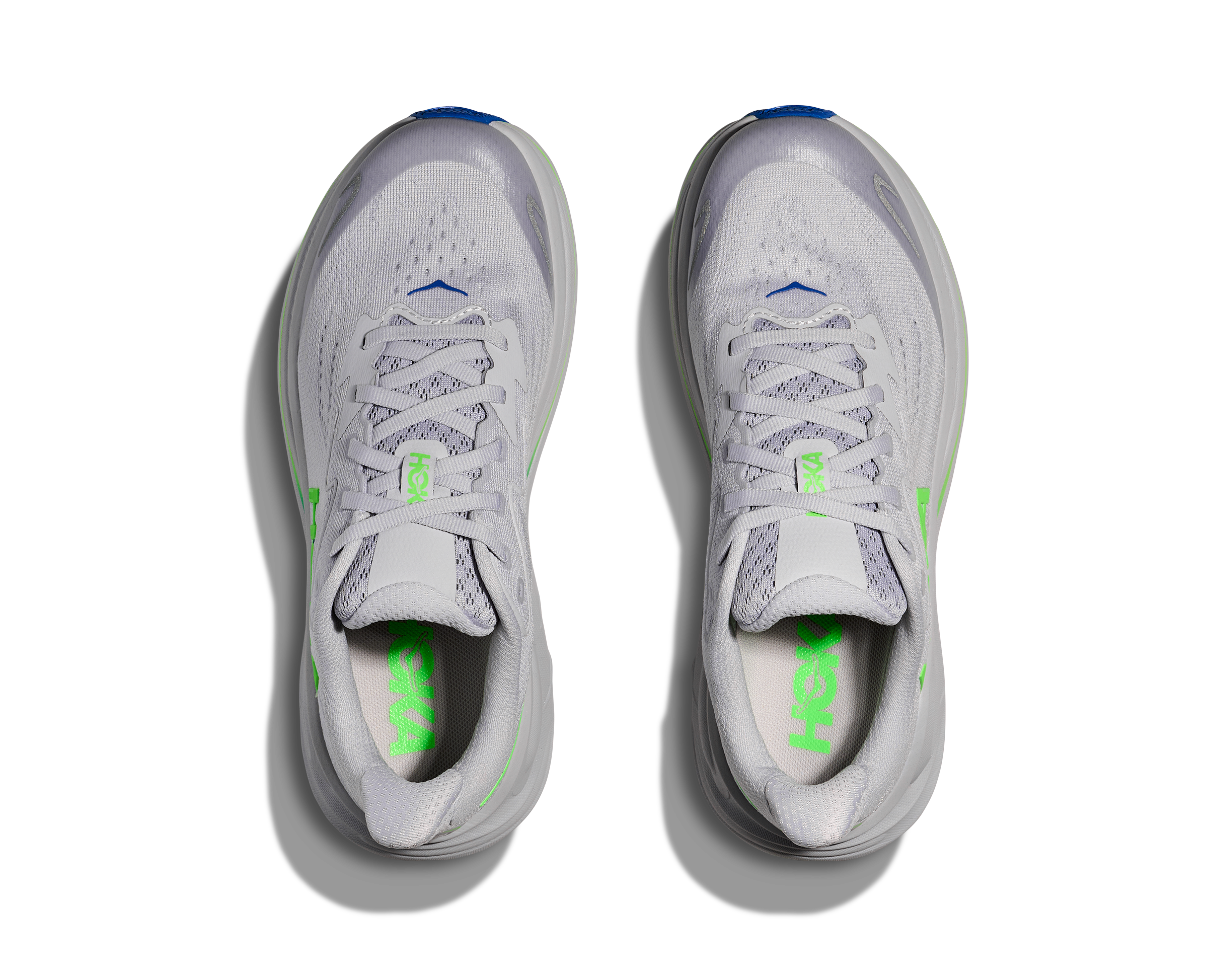 HOKA MEN'S CLIFTON 10 - D - ASH GREY/NEON GREEN