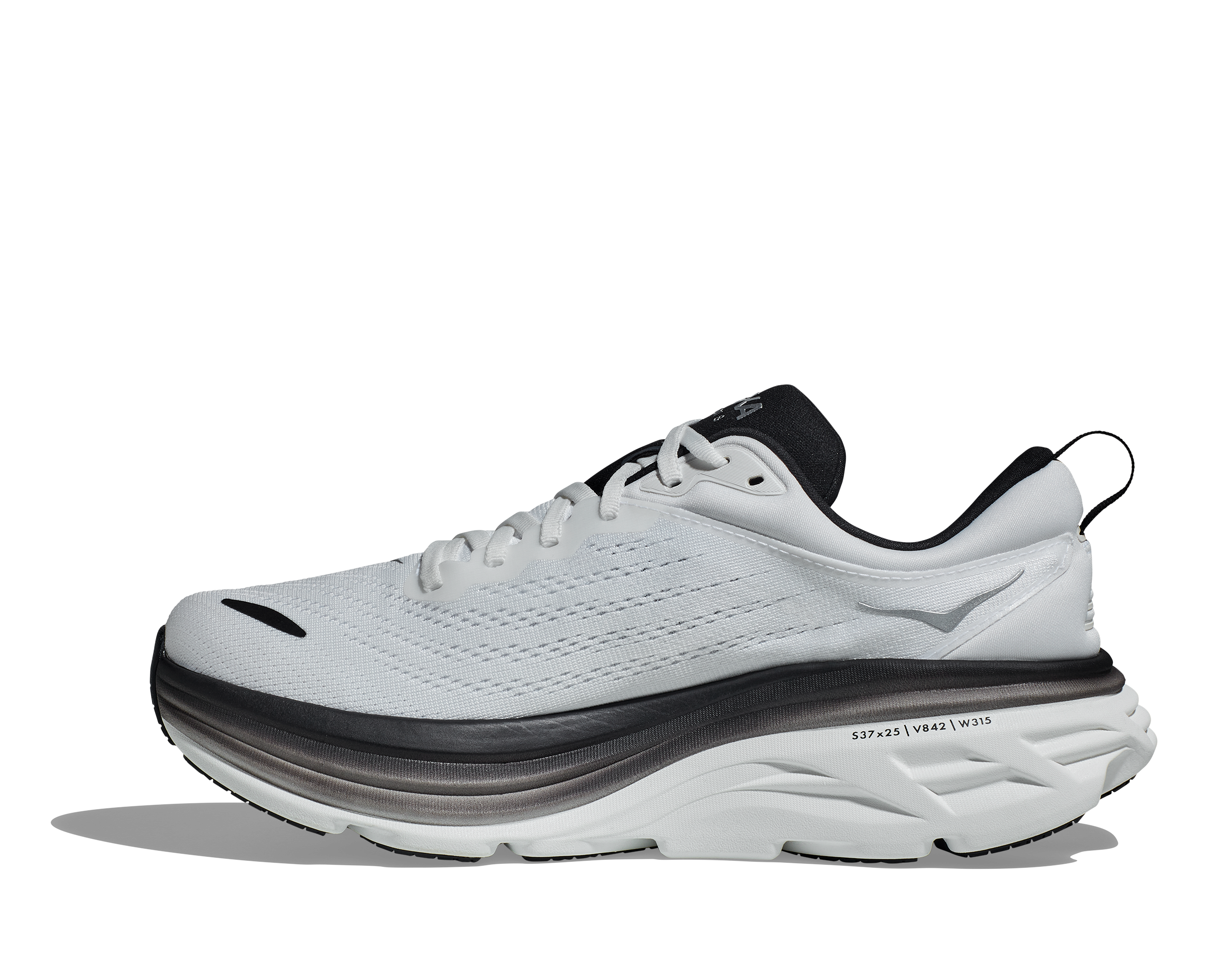 HOKA MEN'S BONDI 8 - D - WBLC WHITE/BLACK 