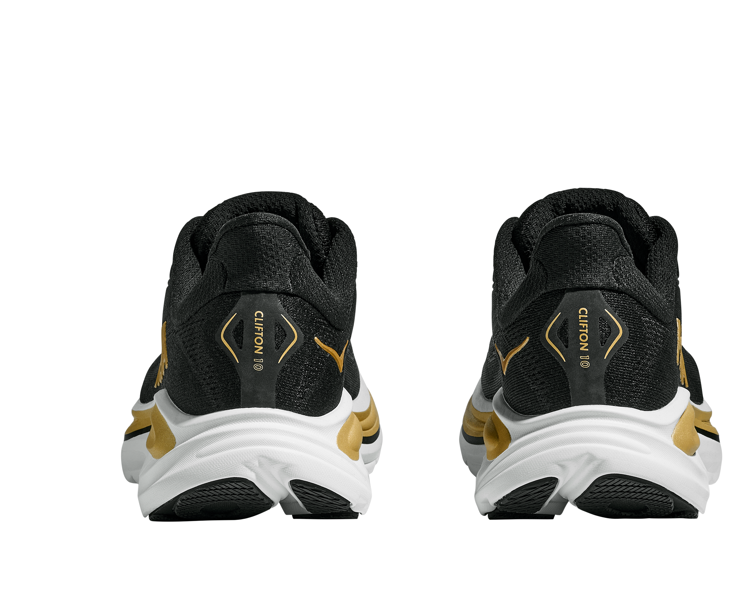 HOKA WOMEN'S CLIFTON 10 - B - BLACK/GOLD