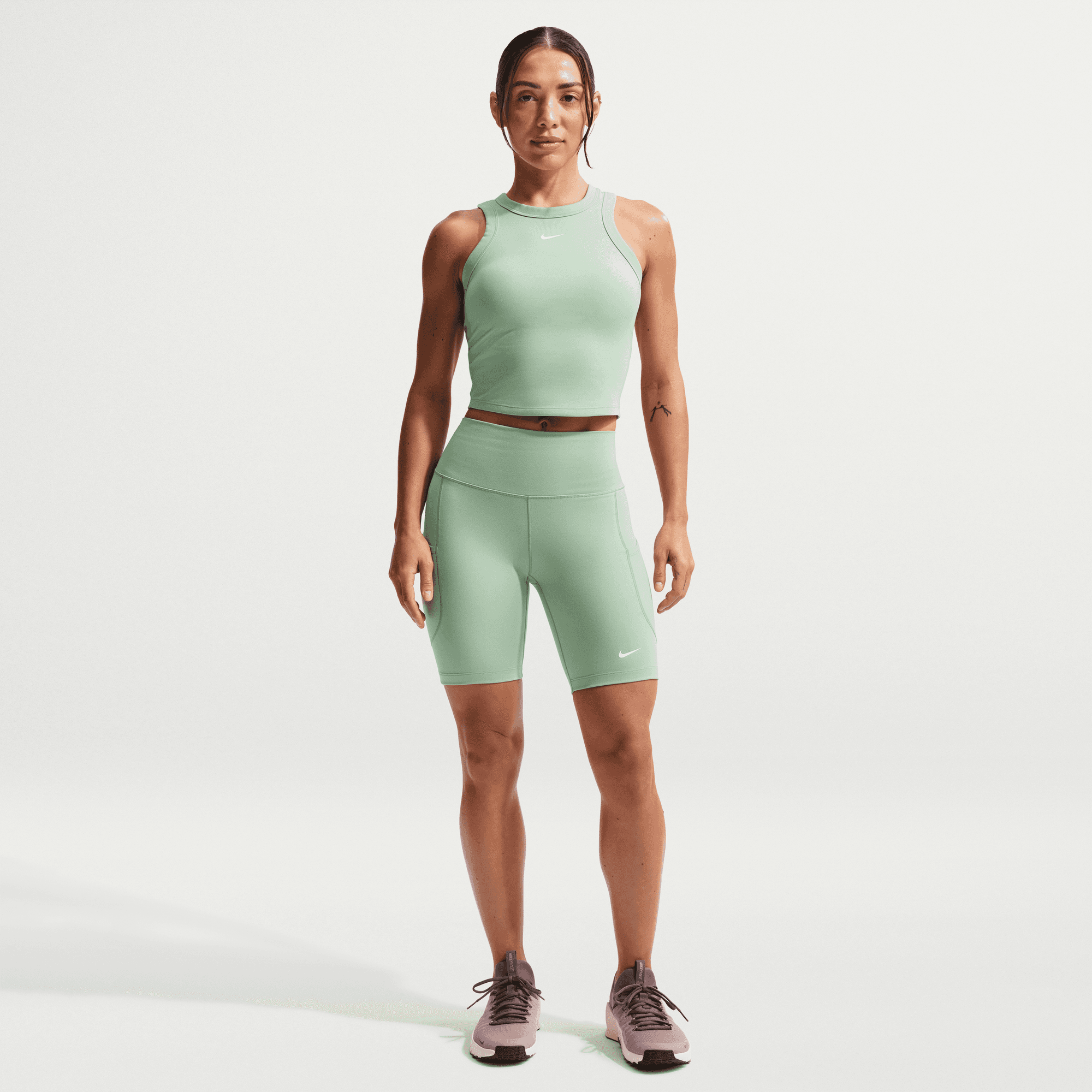 NIKE WOMEN'S ONE FITTED TANK - STEAM/WHITE