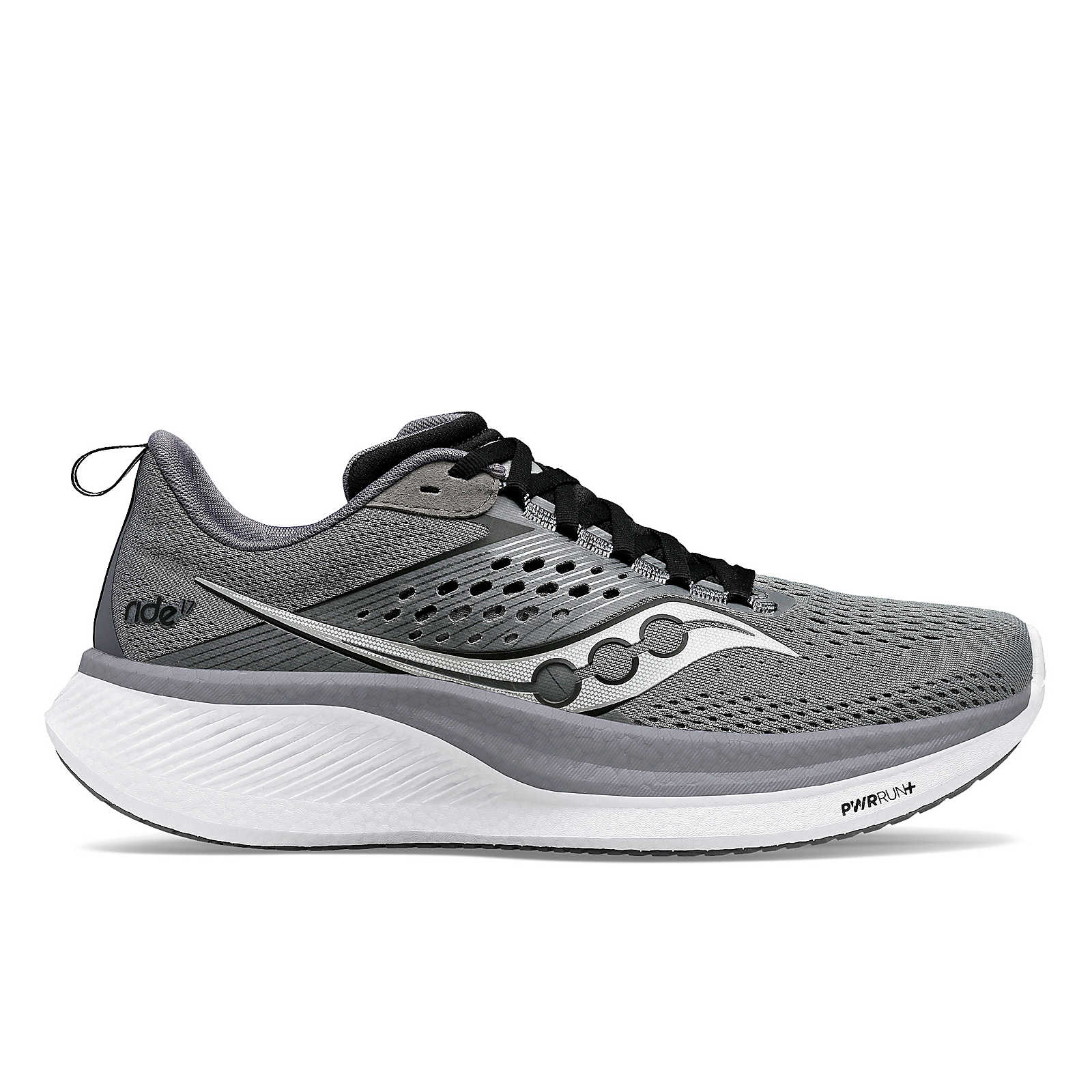 SAUCONY MEN'S RIDE 17 - WIDE 2E - 107 CINDER/BLACK 7.0