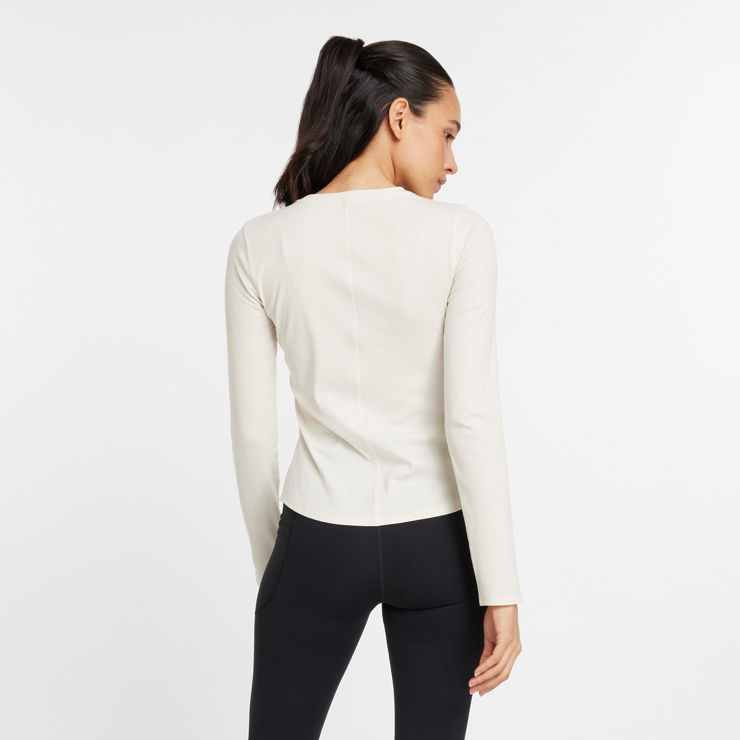 NEW BALANCE WOMEN'S MICRO-RIB LONG SLEEVE - LIN LINEN 