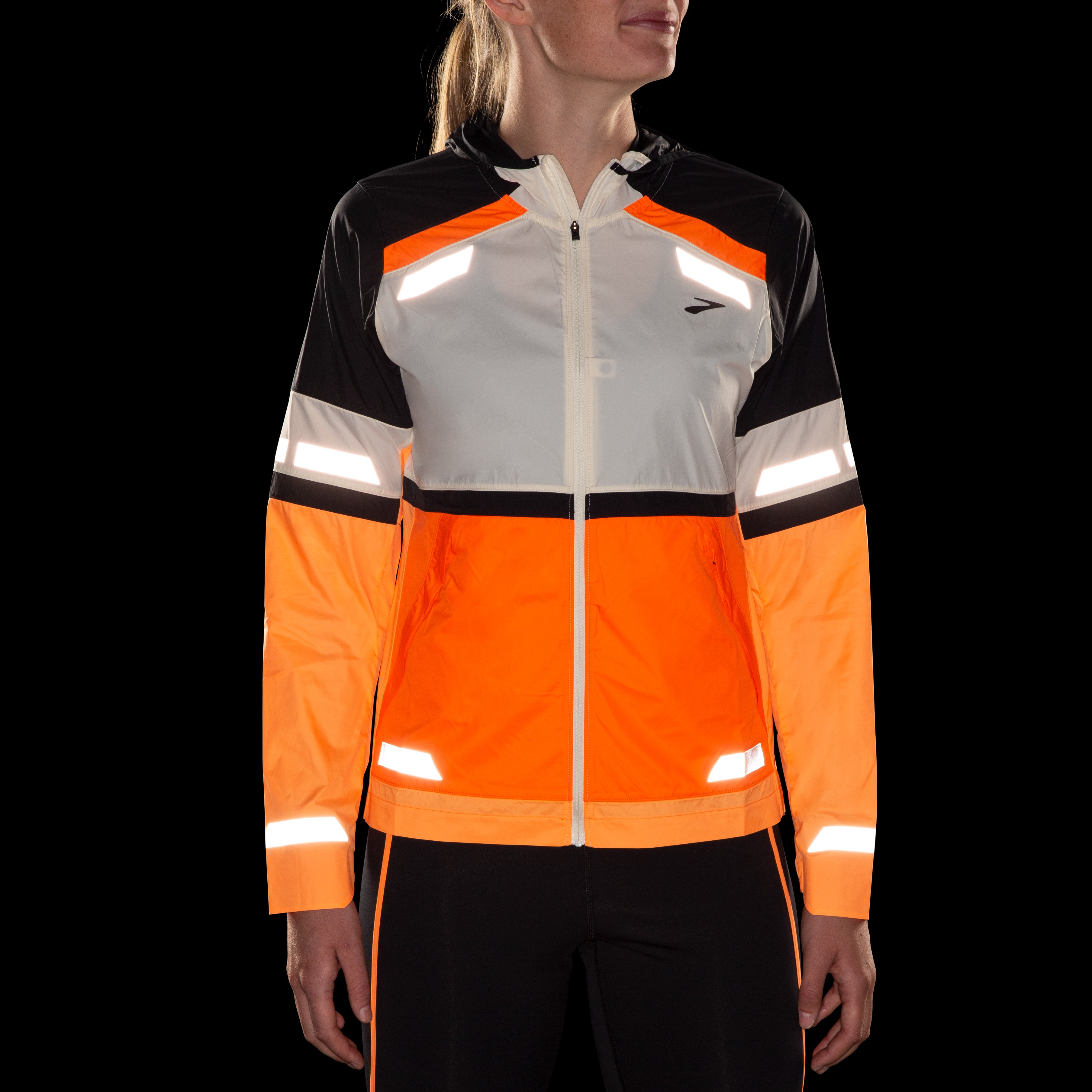 BROOKS WOMEN'S RUN VIS JACKET 2.0 - 167 ECRU/FLUORO 