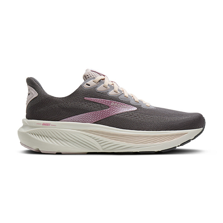 BROOKS WOMEN'S GHOST 17 - B - POPPY SEED/PINK/BLUEWASH 5.0