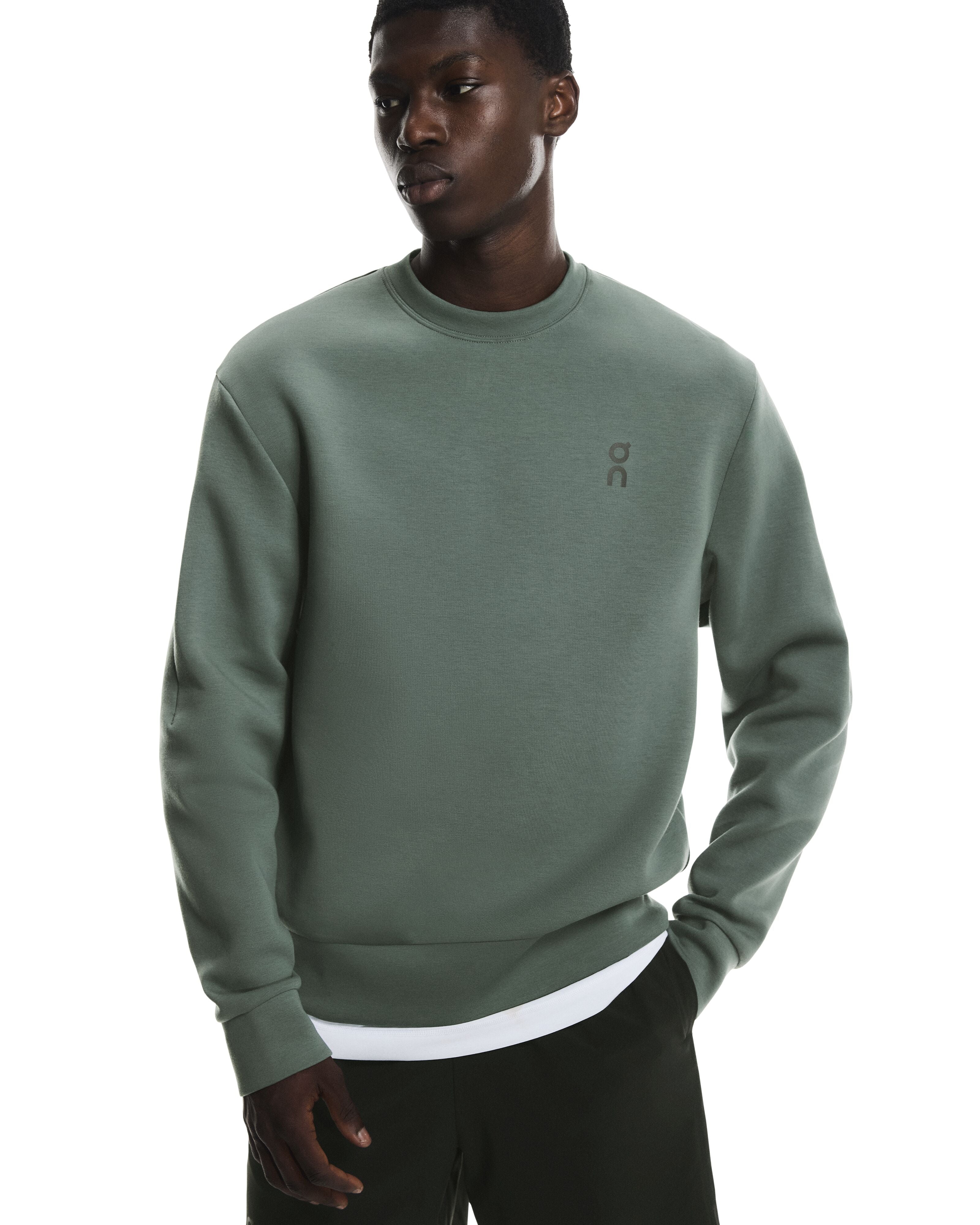 ON RUNNING MEN'S FOCUS TECH CREW - OLIVE