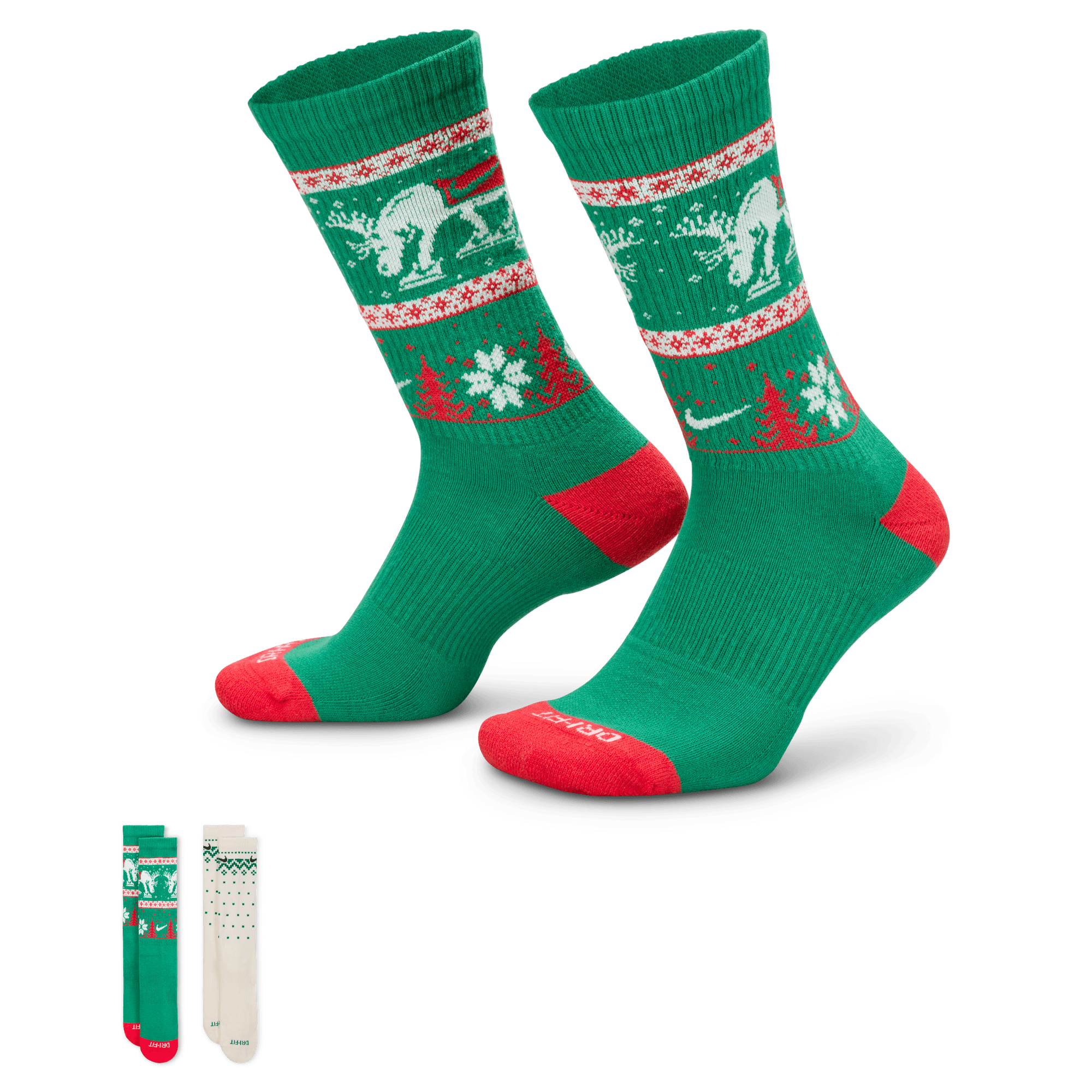 NIKE NIKE EVERYDAY PLUS CUSHIONED SOCK - WINTER WONDERLAND XS