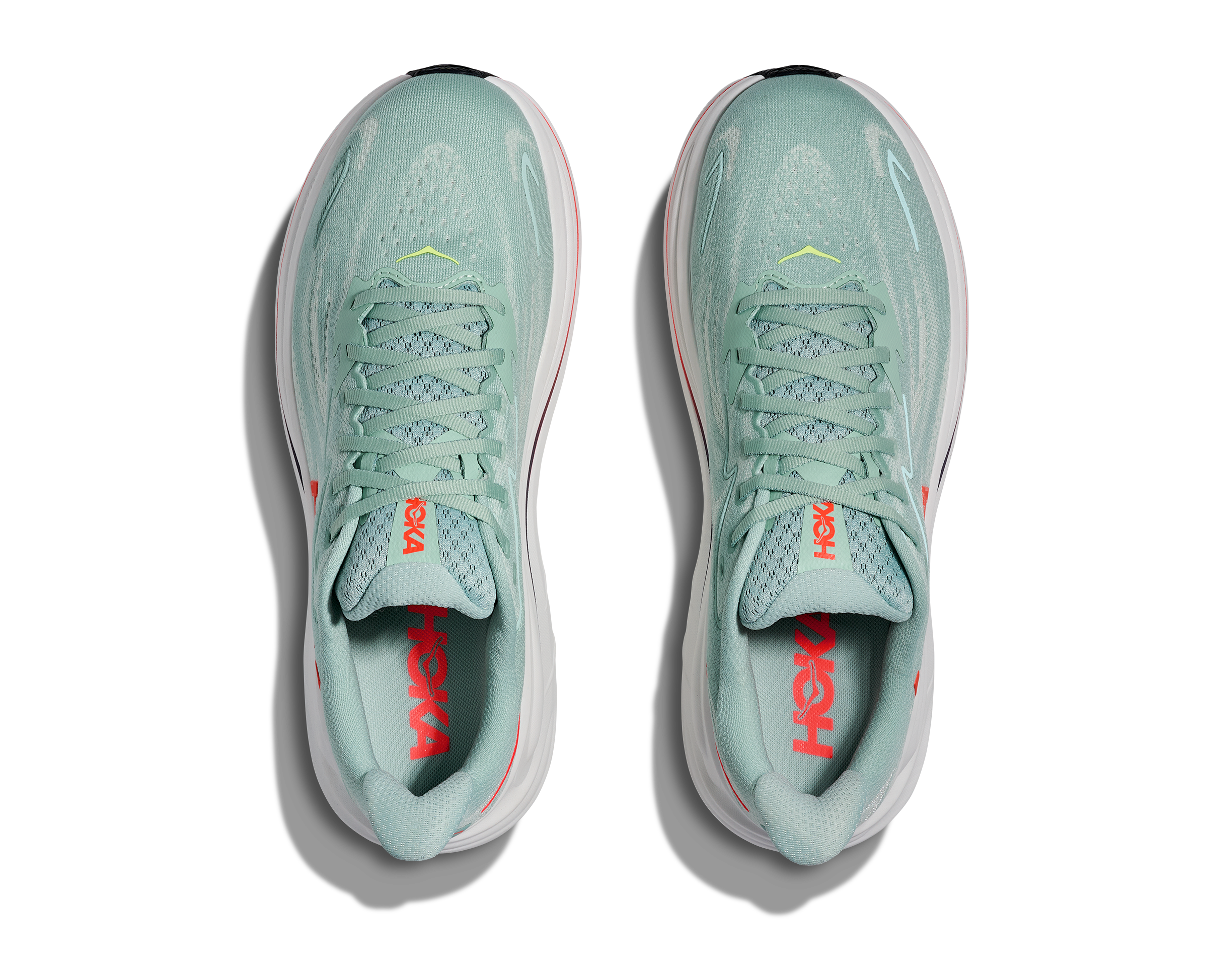 HOKA MEN'S CLIFTON 10 - D - SAGE/NEON FLAME