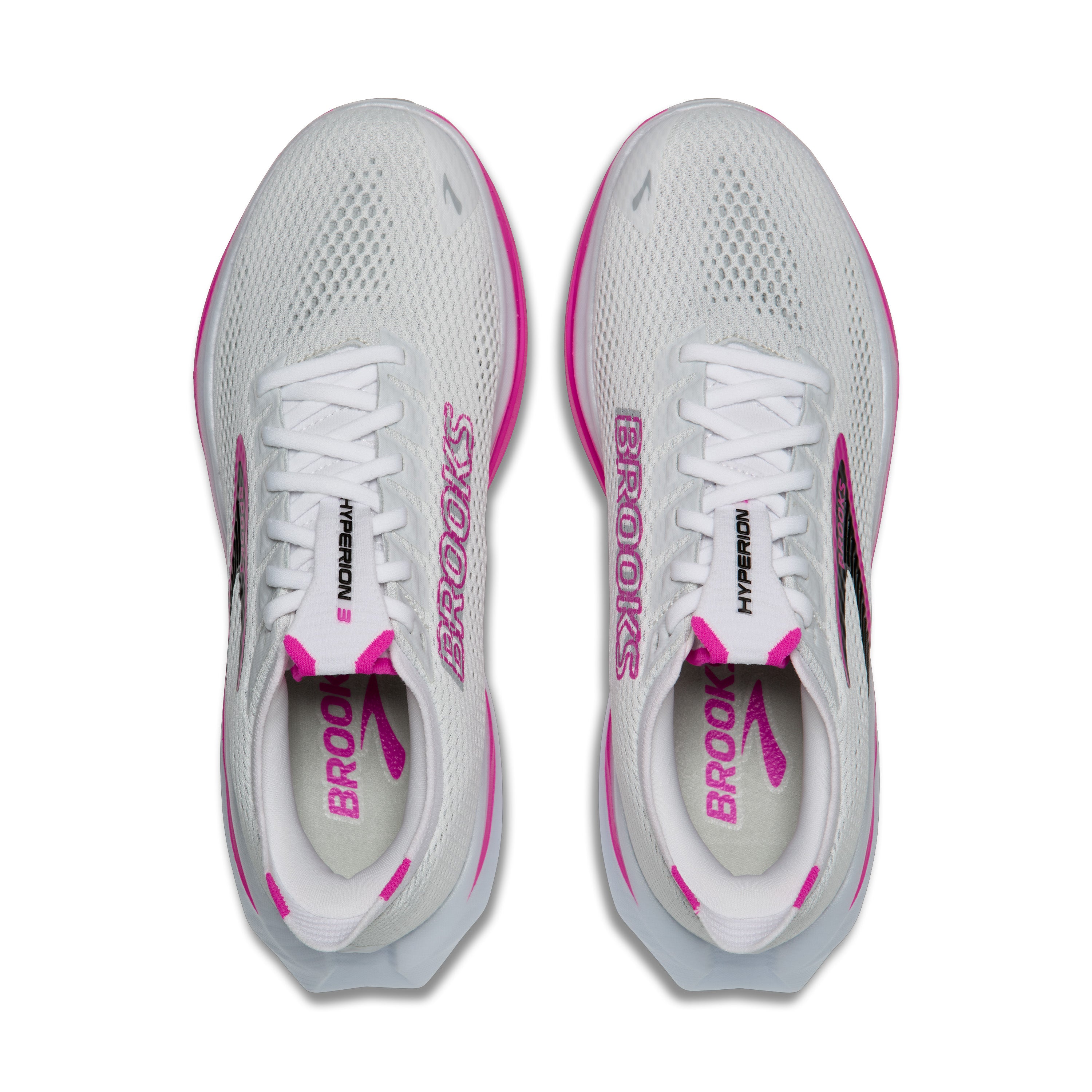 BROOKS WOMEN'S HYPERION 3 - B - WHITE/LUMINARY/CYBER PINK