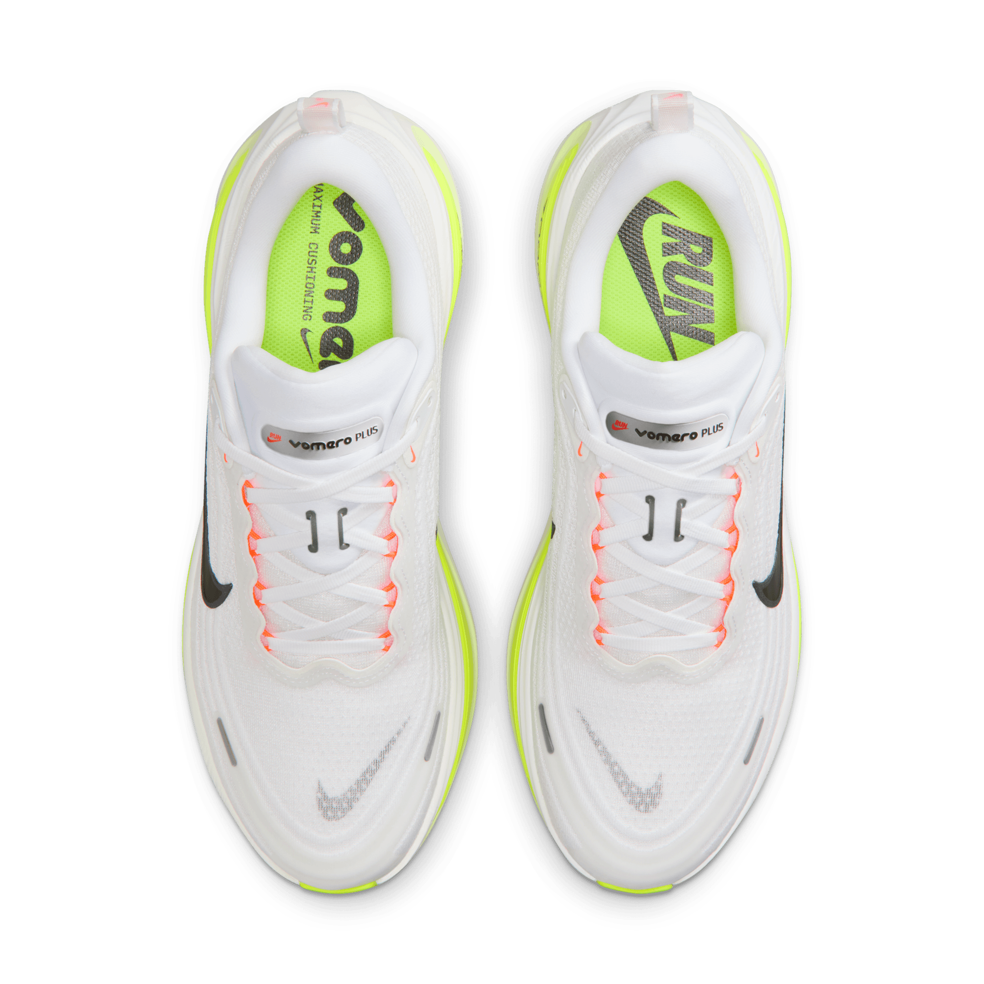 NIKE MEN'S VOMERO PLUS - D - WHITE/BLACK/VOLT