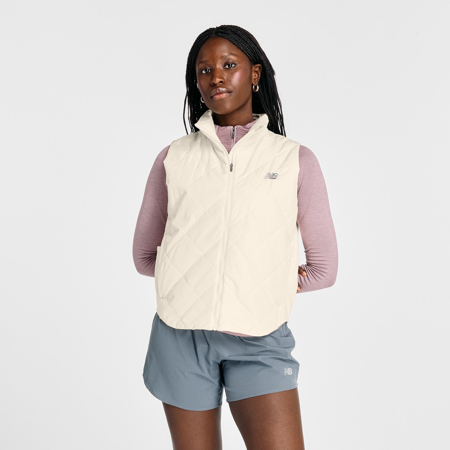 NEW BALANCE WOMEN'S QUILTED VEST - LINEN XS