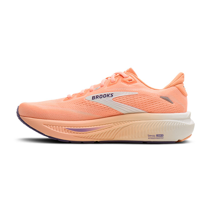 BROOKS WOMEN'S GHOST 18 - B - PEACH/GRAPE/COCONUT