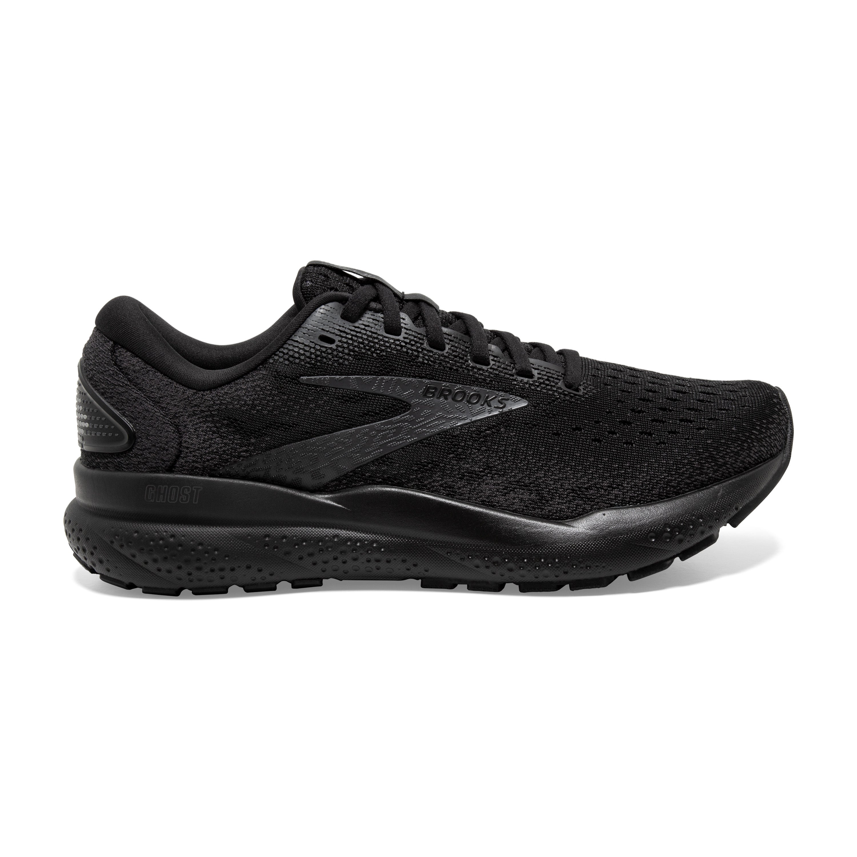 BROOKS WOMEN'S GHOST 16 - WIDE D - 020 BLACK/BLACK 5.0