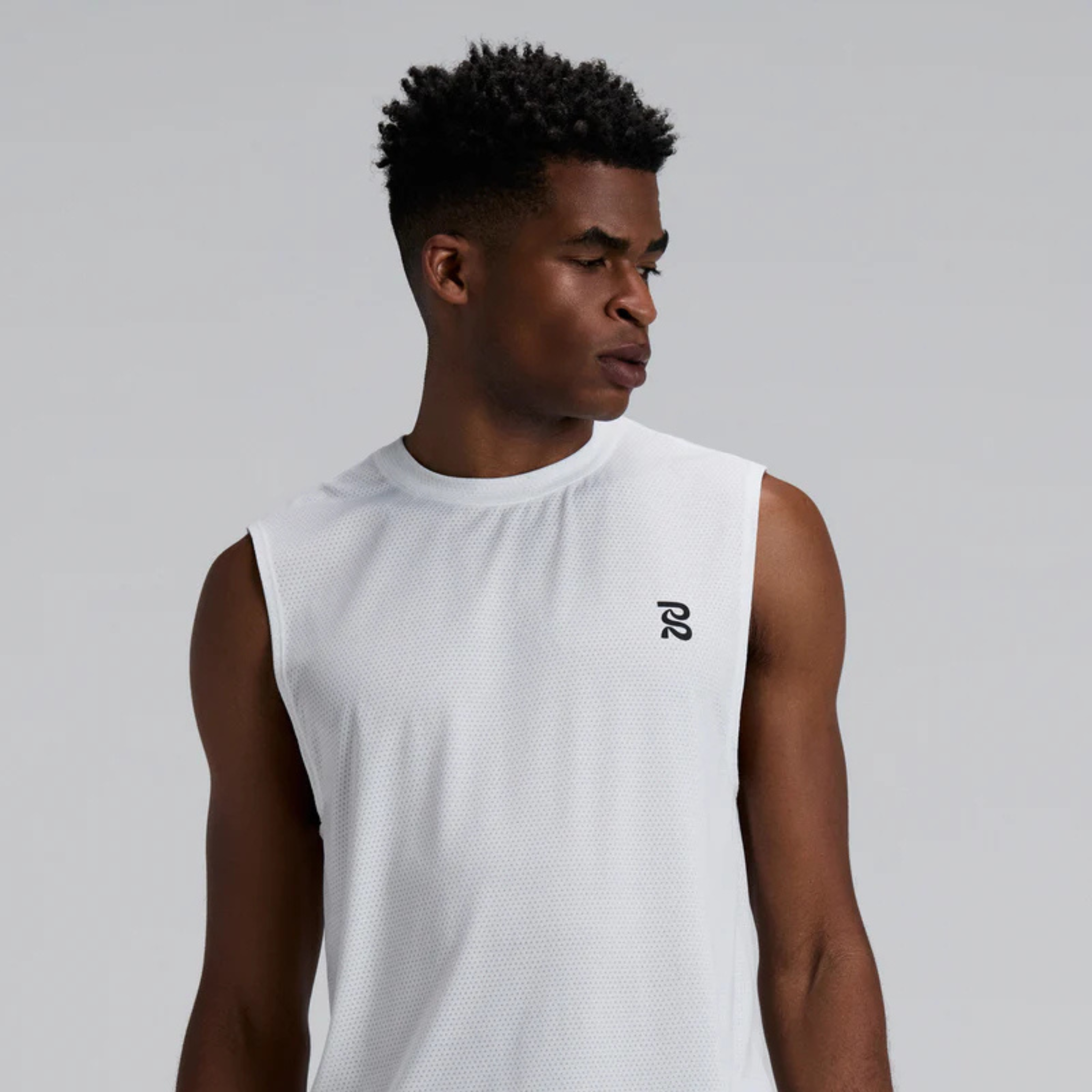 BANDIT MEN'S MICROMESH MUSCLE TANK - WHITE XS