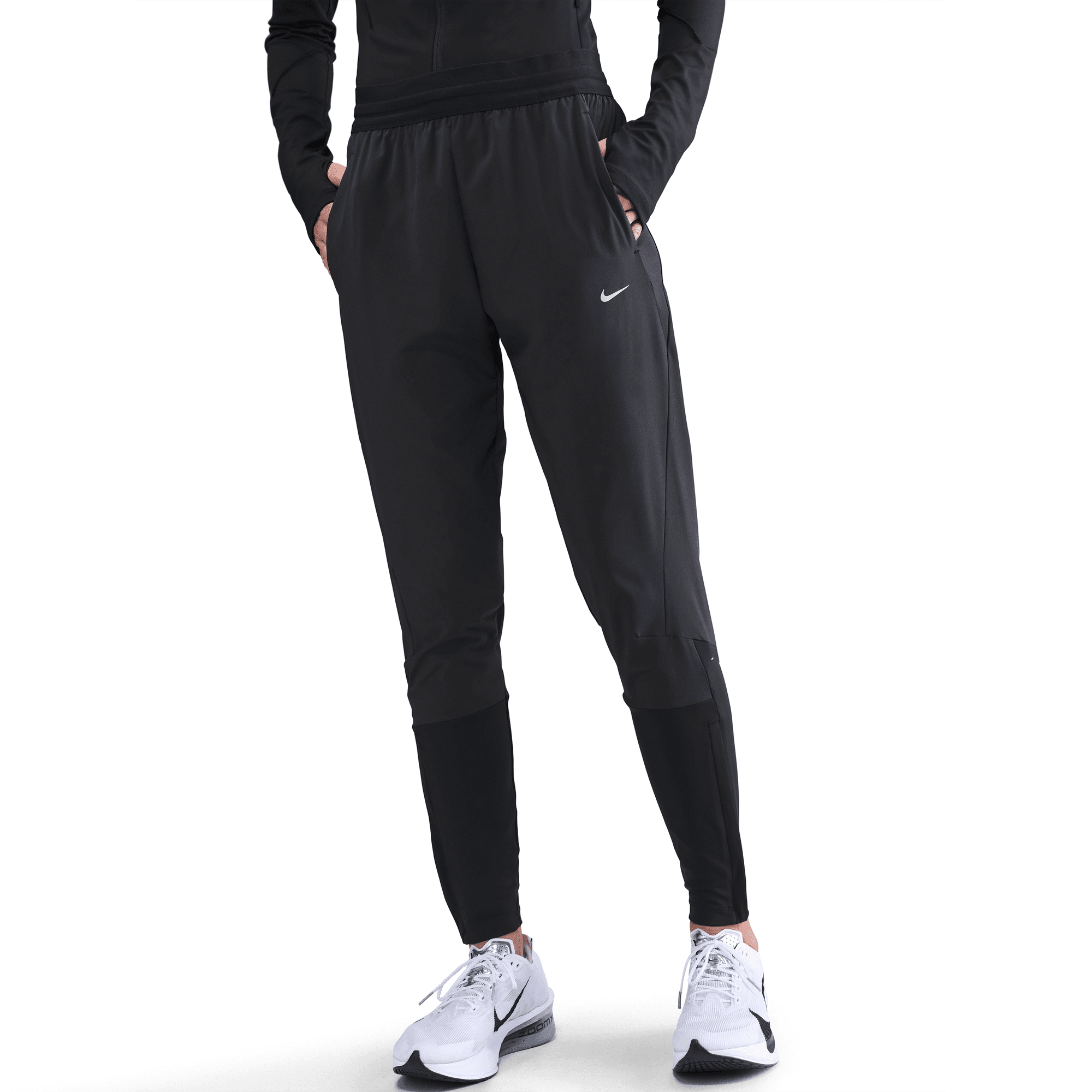 NIKE WOMEN'S SWIFT MID-RISE PANTS - BLACK XS