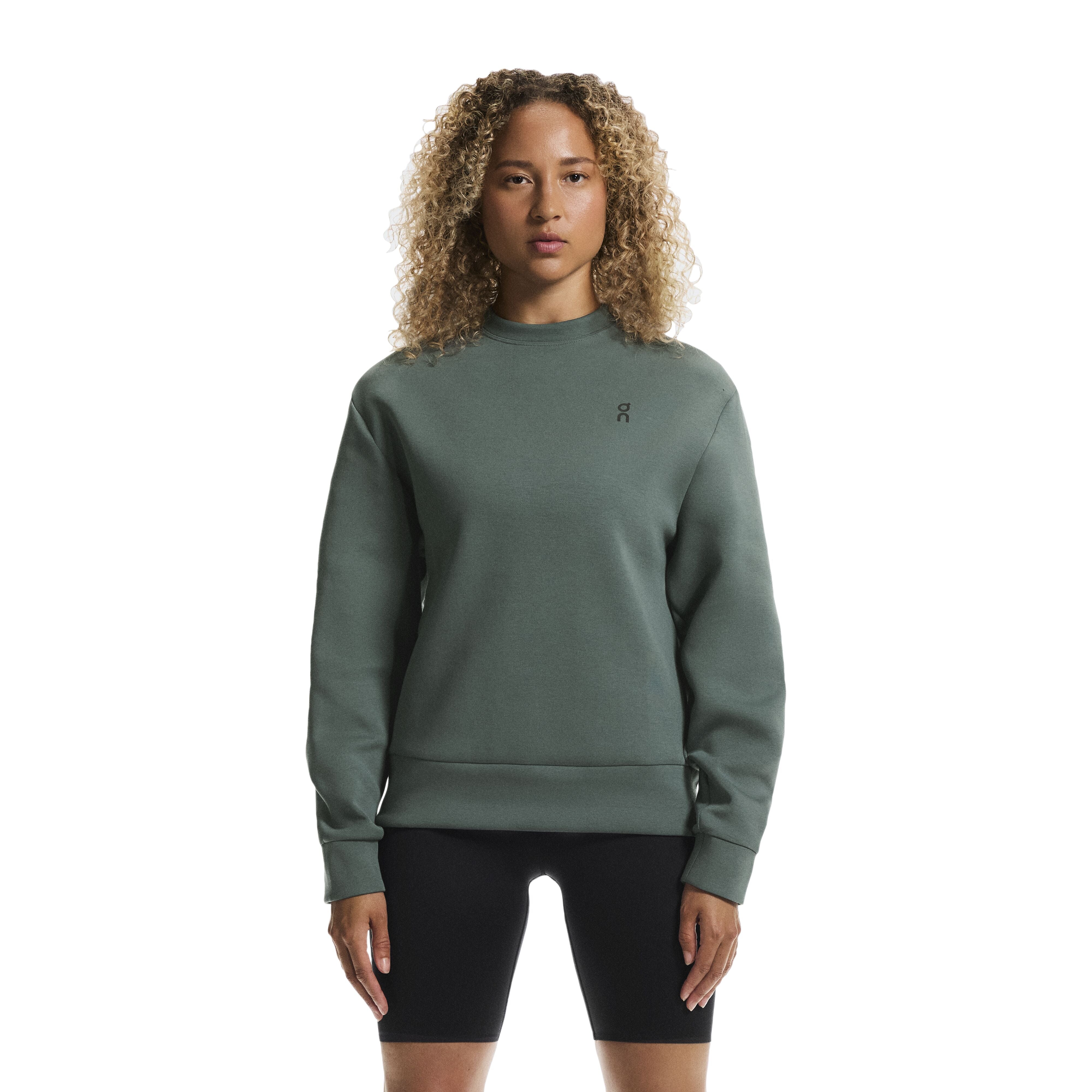 WOMEN'S FOCUS TECH CREW - OLIVE | Performance Running Outfitters