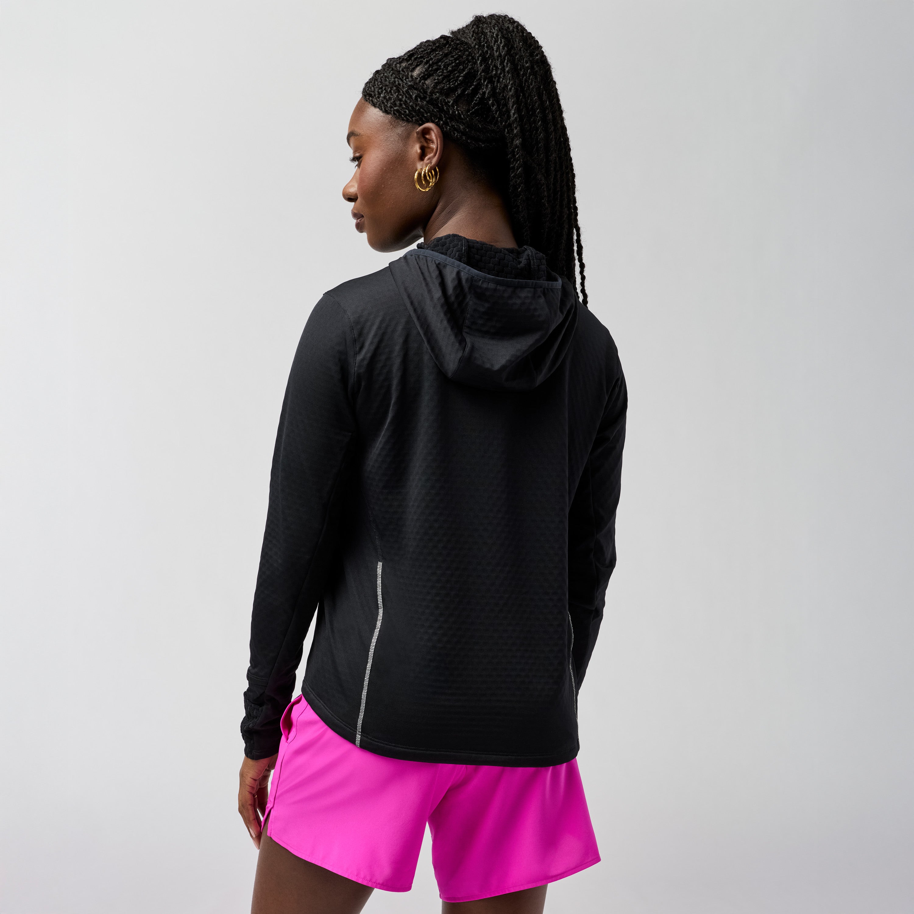 BROOKS WOMEN'S NOTCH THERMAL HOODIE 3.0 - BLACK