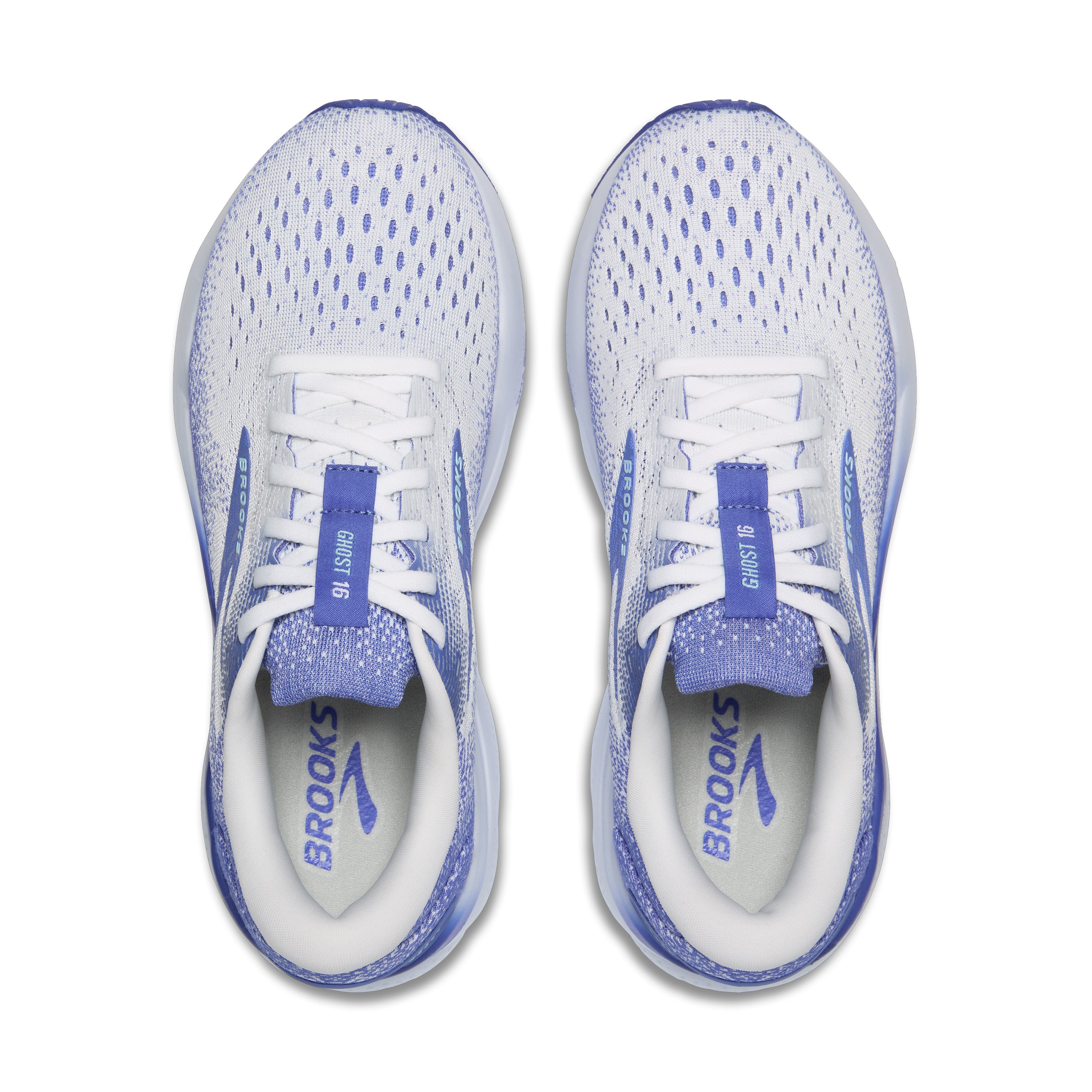 BROOKS WOMEN'S GHOST 16 - B - 152 WHITE/AMPARO BLUE