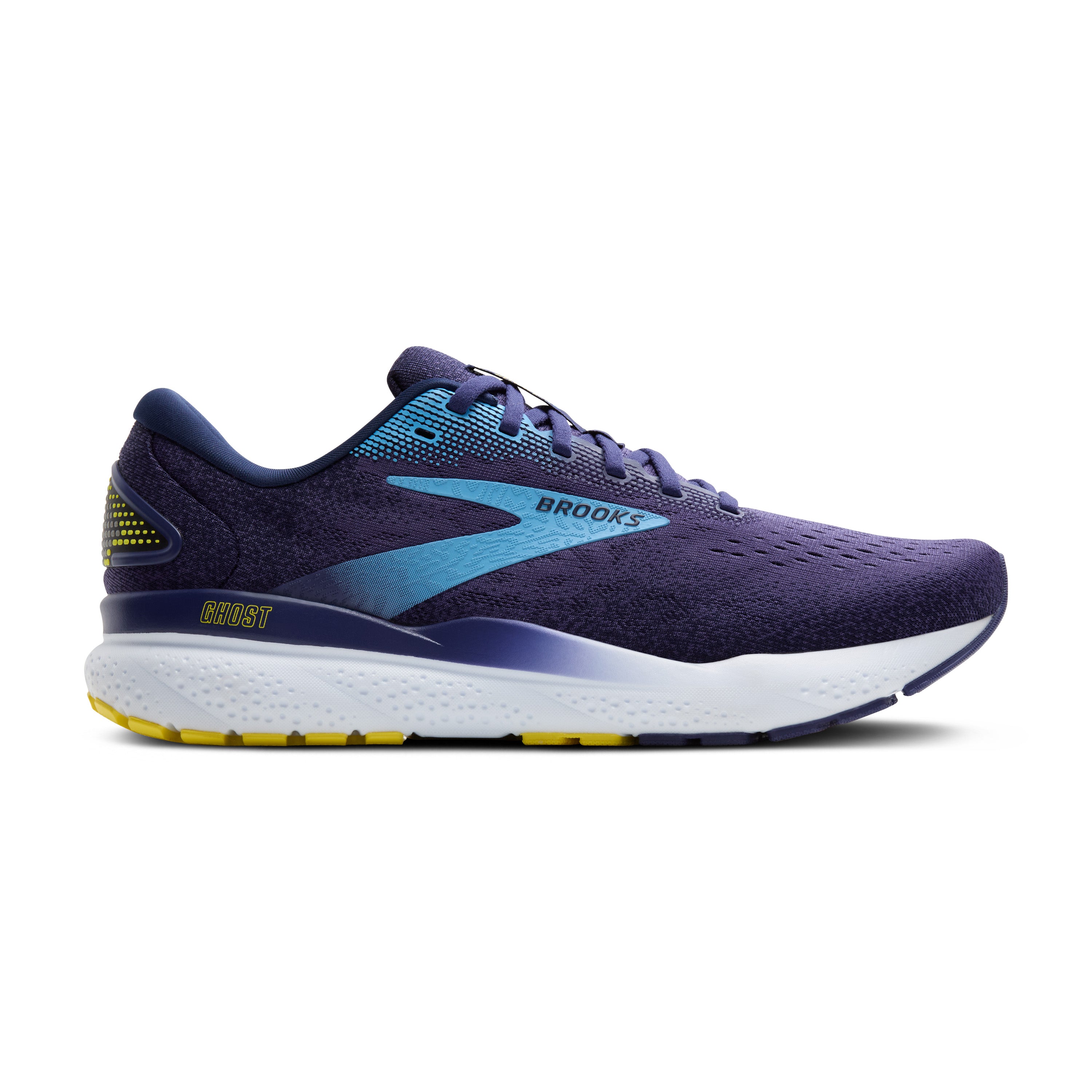 BROOKS MEN'S GHOST 16 - D - 438 BLUE/BONNIE BLUE/YELLOW 7.0